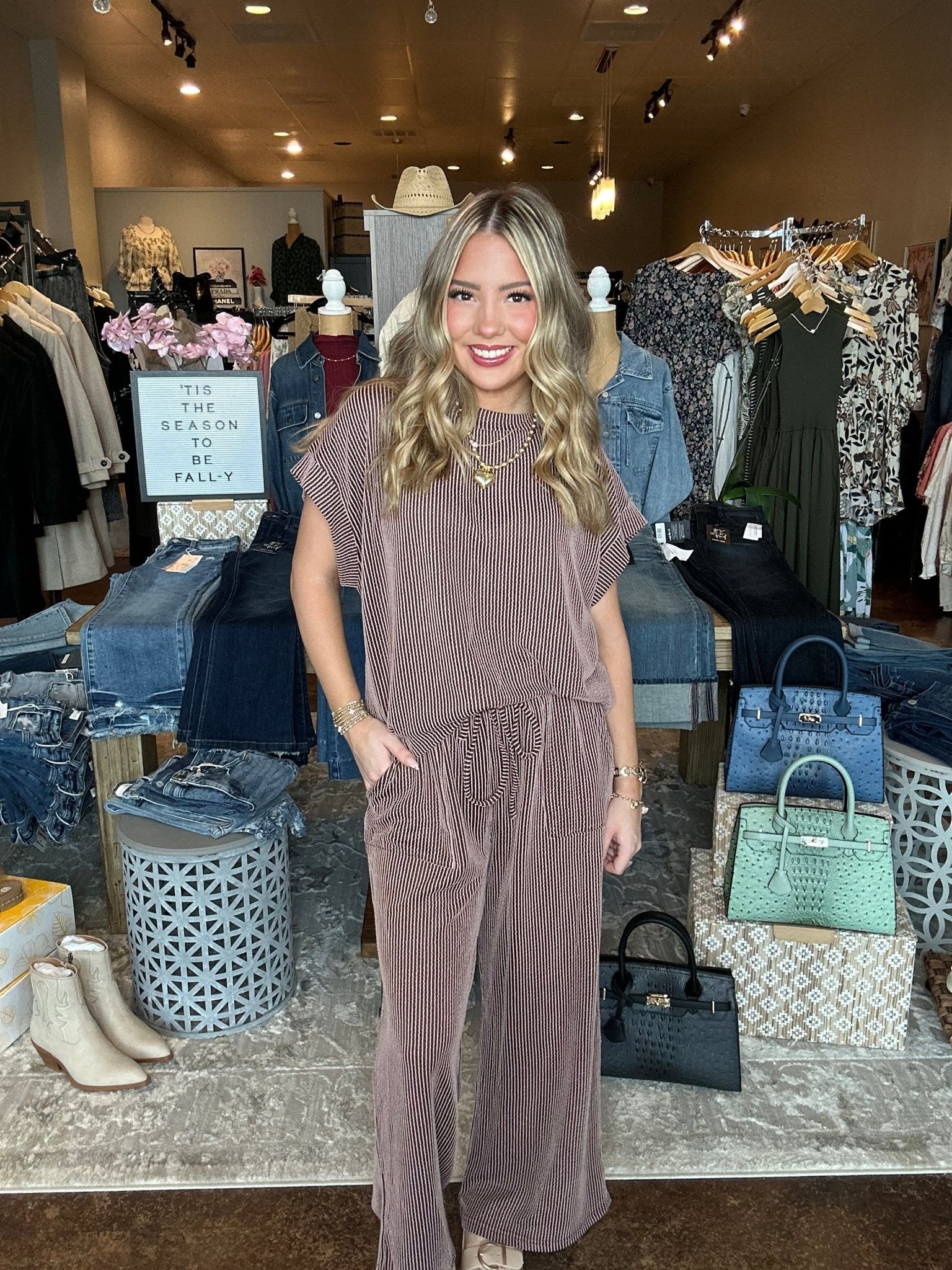 Striped Rib Knit Set - Mainstream Boutique