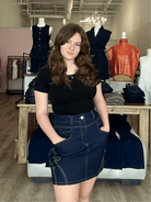 STRETCHED DENIM COW GIRL SKIRT - Mainstream Boutique