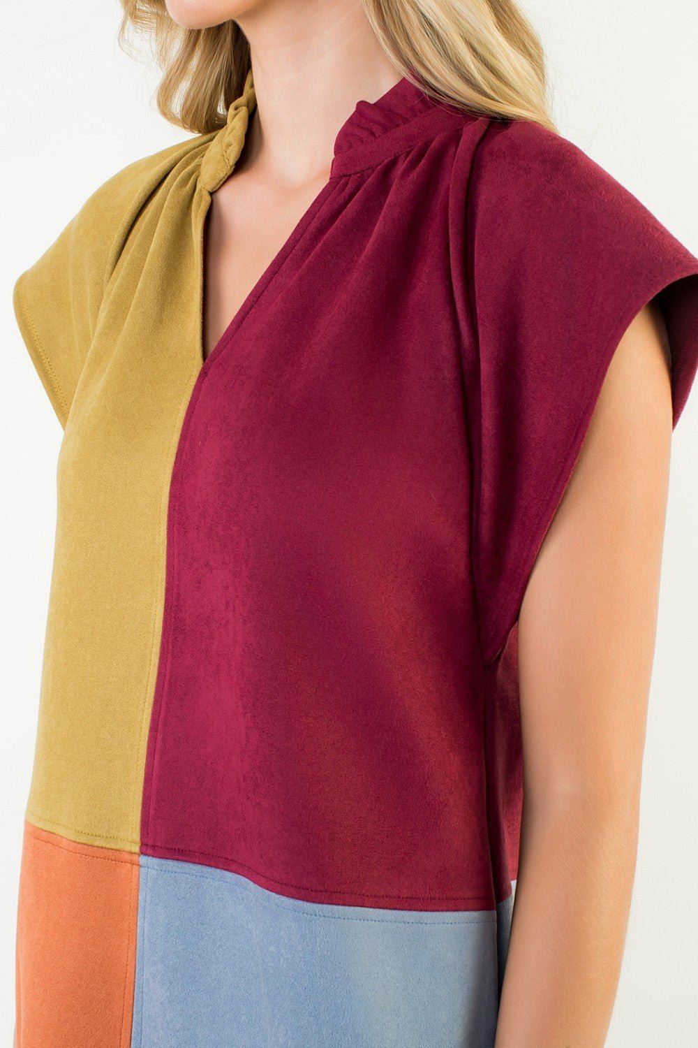 Short Sleeve Color Blocked Dress - Mainstream Boutique
