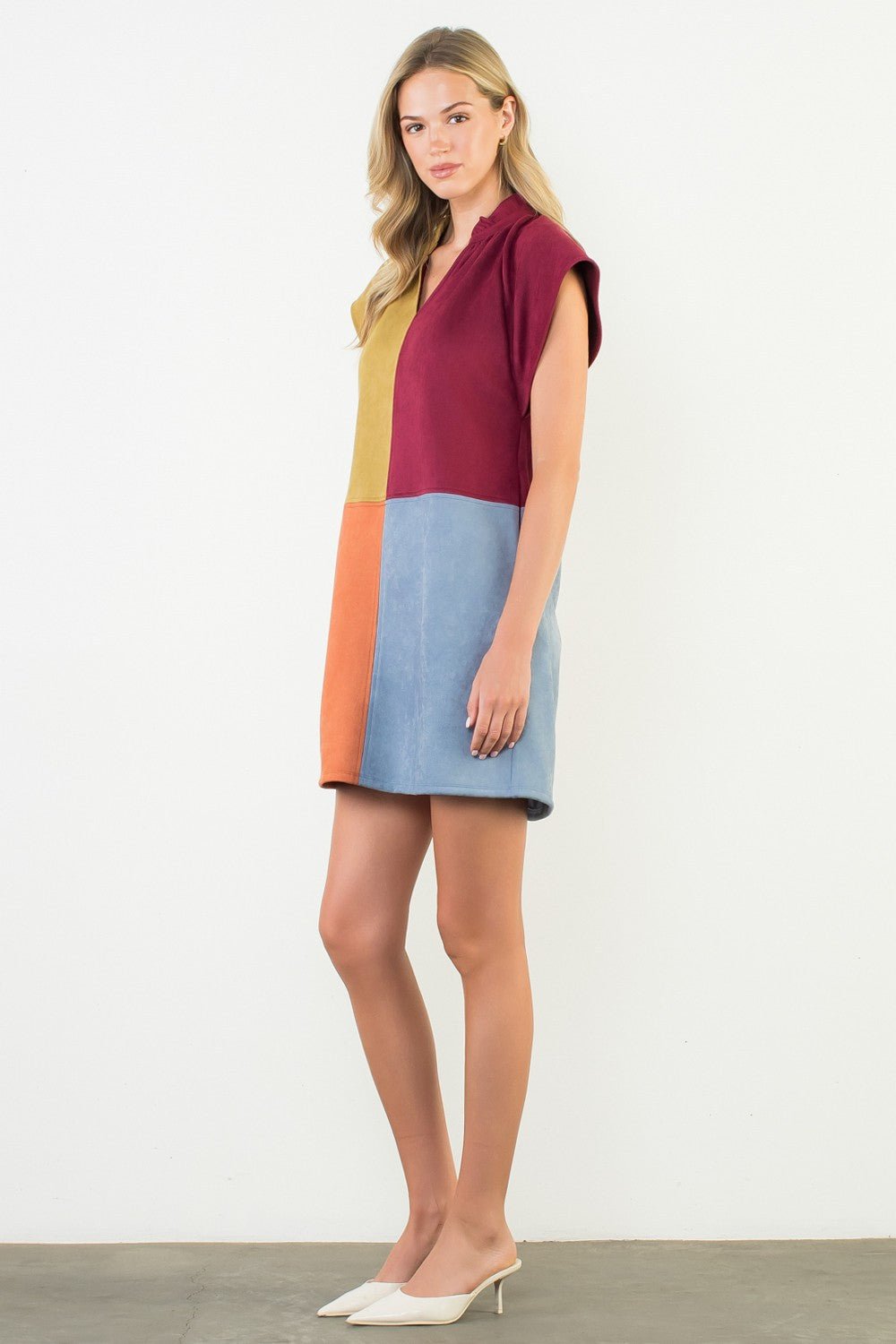 Short Sleeve Color Blocked Dress - Mainstream Boutique