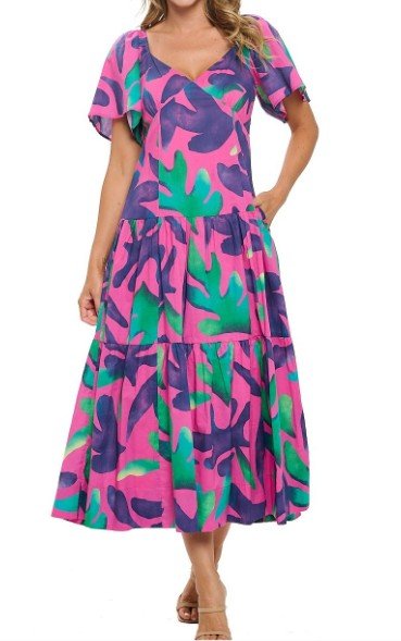 Tropic Twist Tiered Midi - Mainstream Boutique