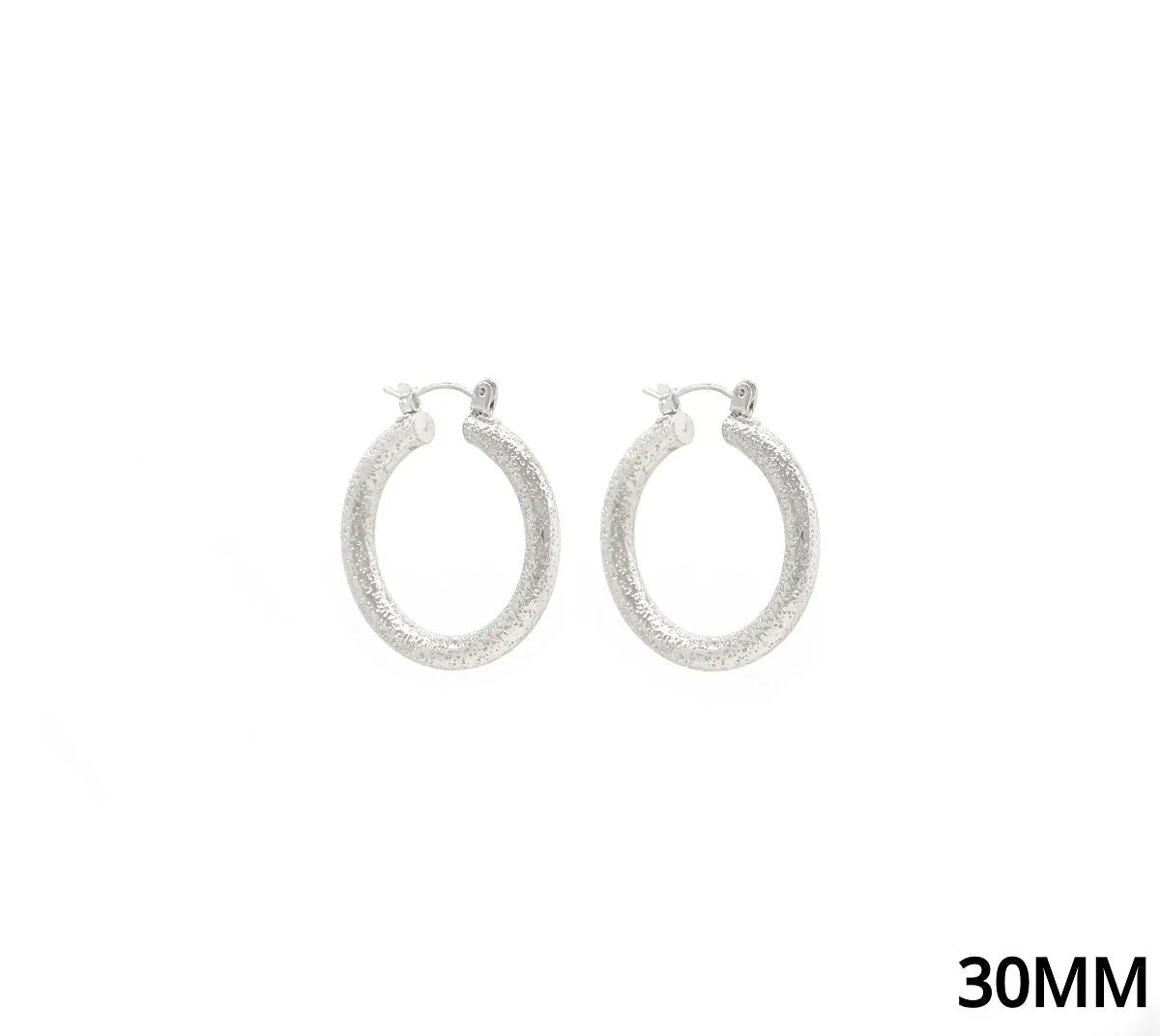 Textured Aluminum Hoop Earrings - Mainstream Boutique