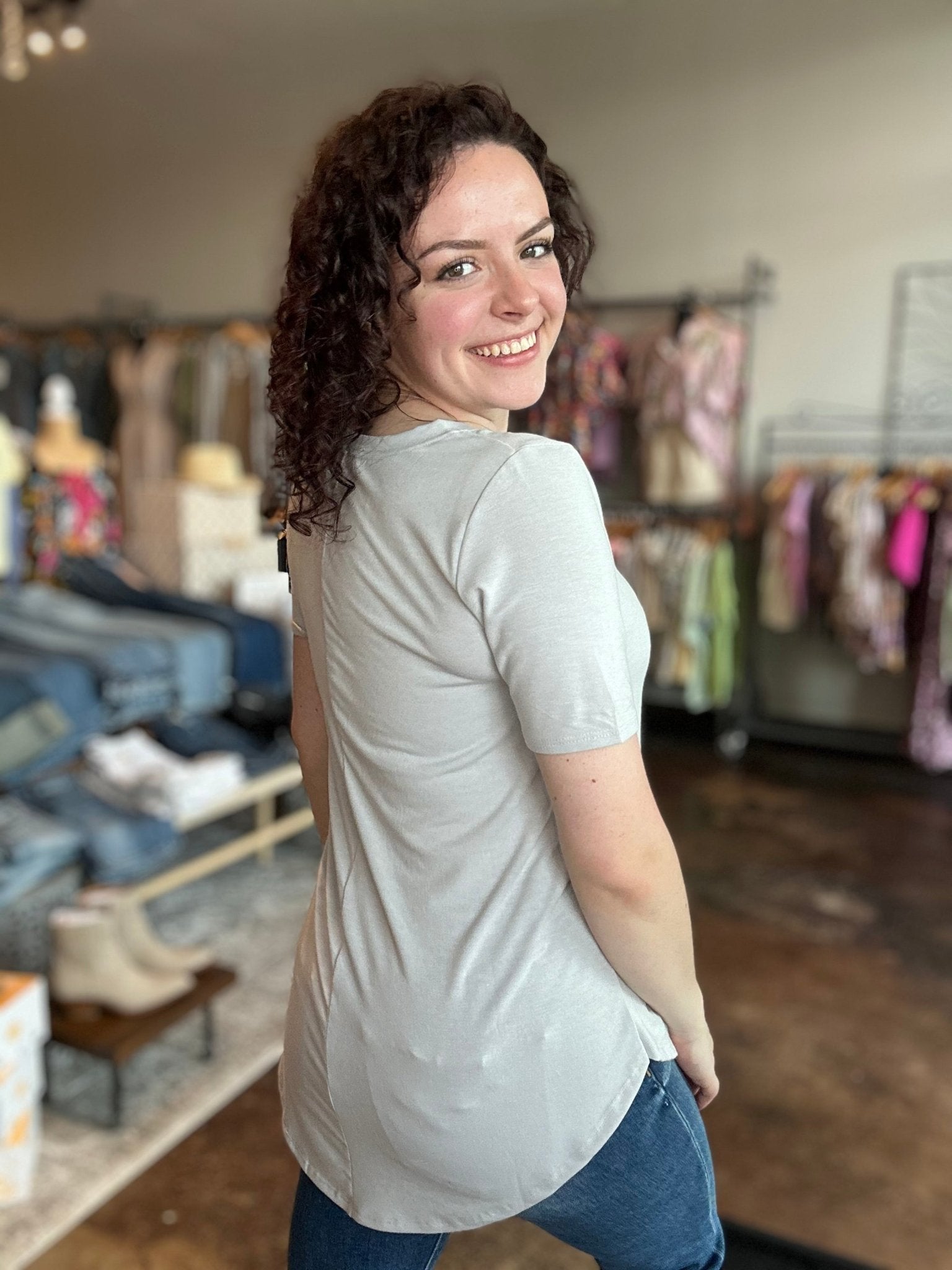 Short Sleeve Round Neck Top - Mainstream Boutique
