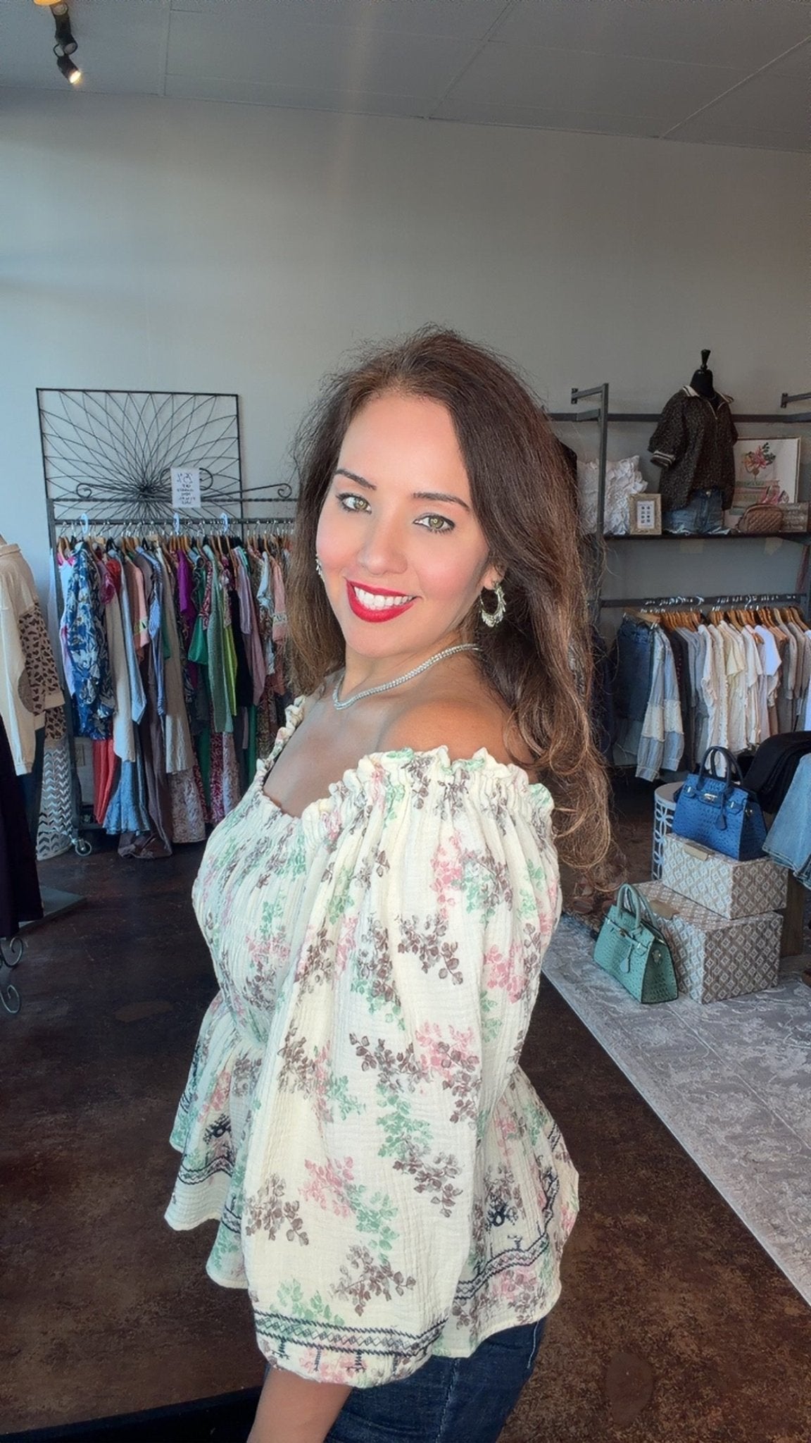 Floral Print Gauze Top - Mainstream Boutique