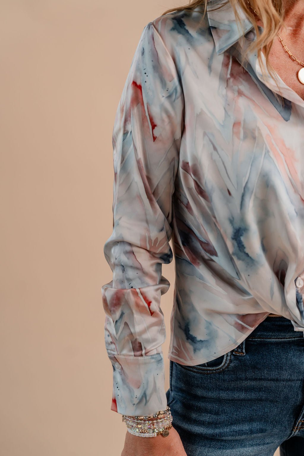 Long Sleeve Shirt With Twisted Front And Buttons - Mainstream Boutique