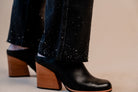 Straight Leg Denim Pants W/ Rhinestones - Mainstream Boutique