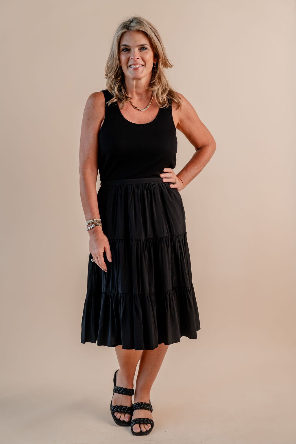 Black Ruffled Tank Dress - Mainstream Boutique