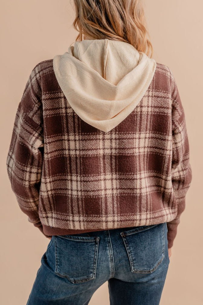 Collared Button - Down Long - Sleeve Pockets Detachable Hood Vest - Mainstream Boutique