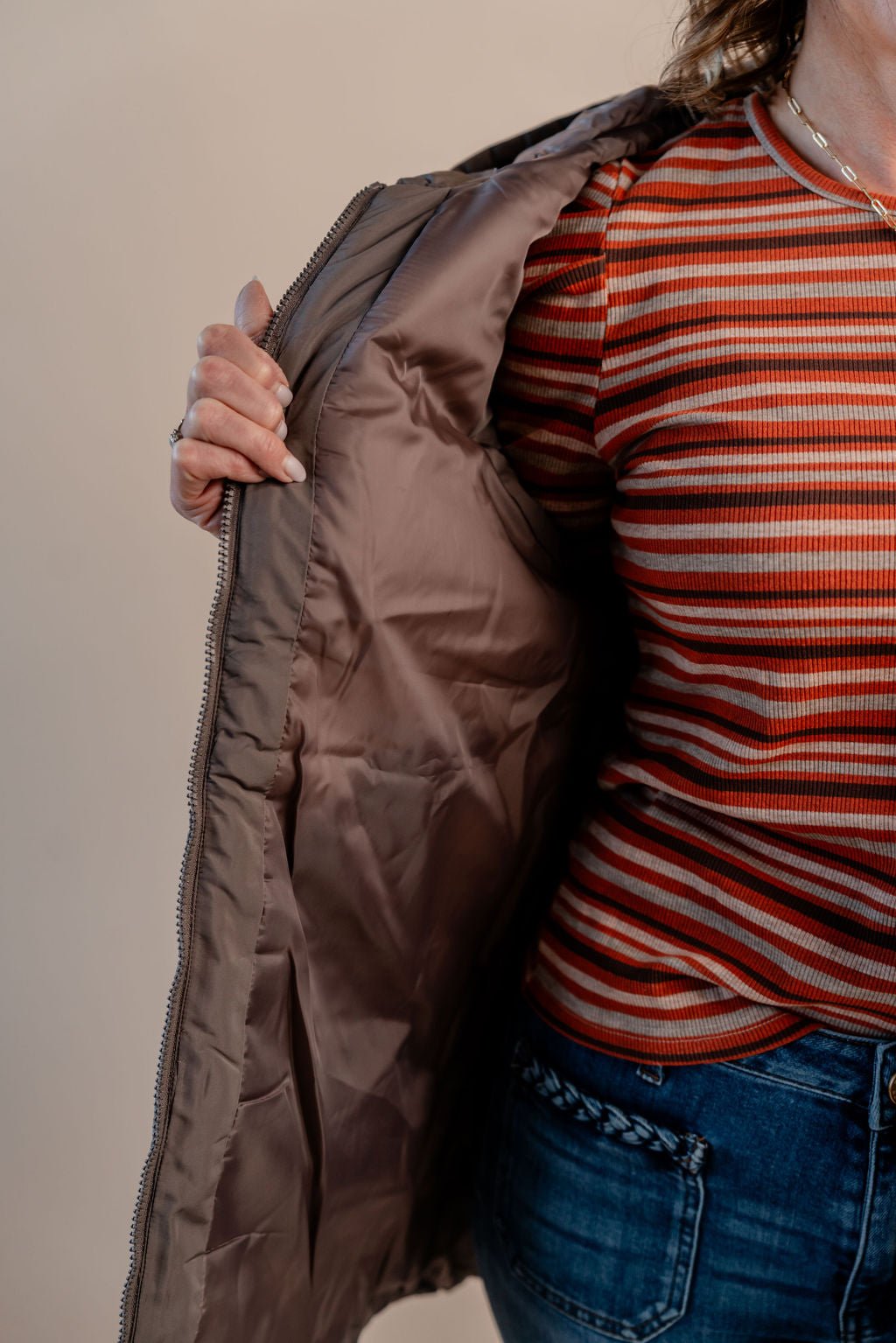 Hooded Puffer Vest W/ Zip Front - Mainstream Boutique