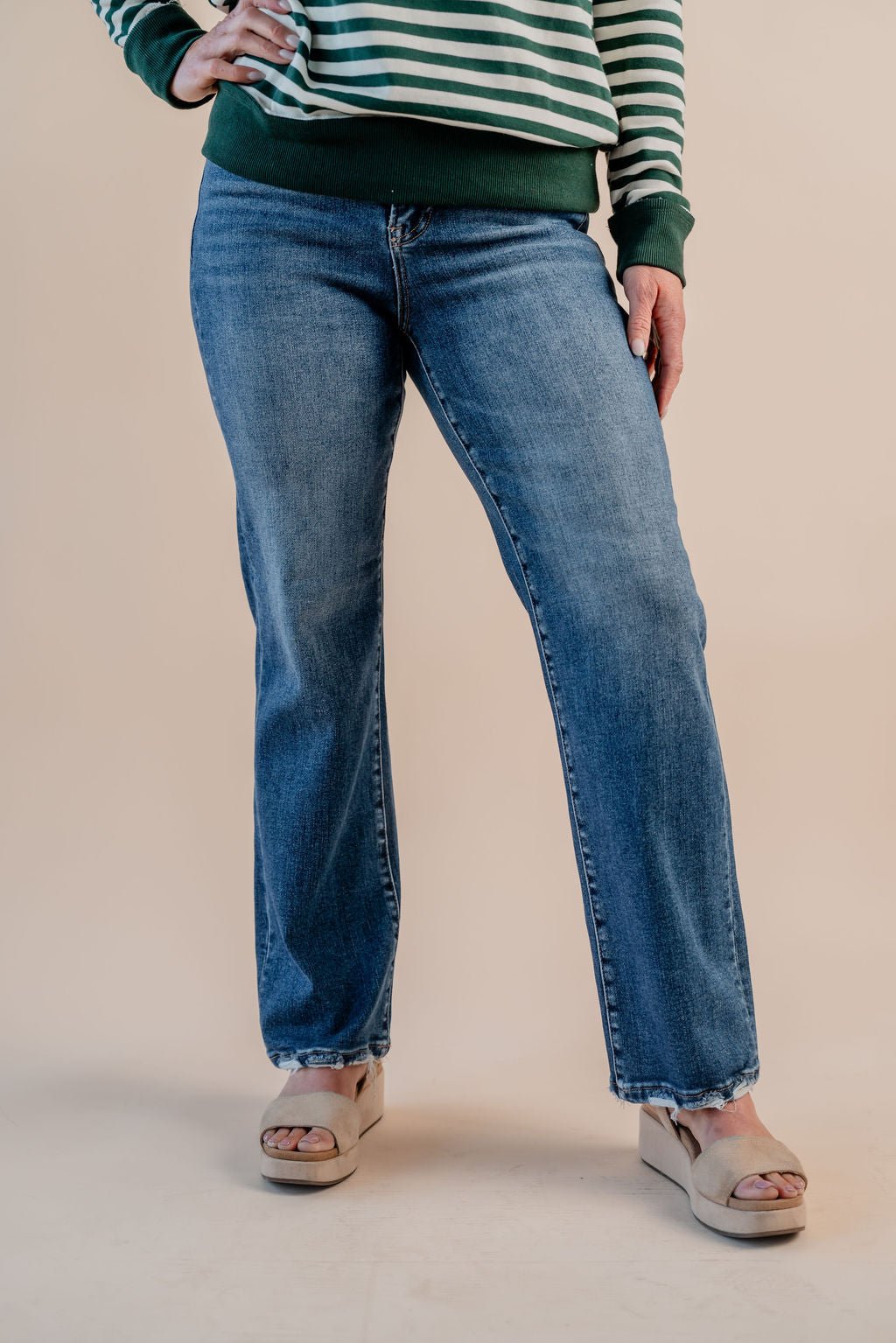 High Rise Ankle Straight Jeans - Mainstream Boutique