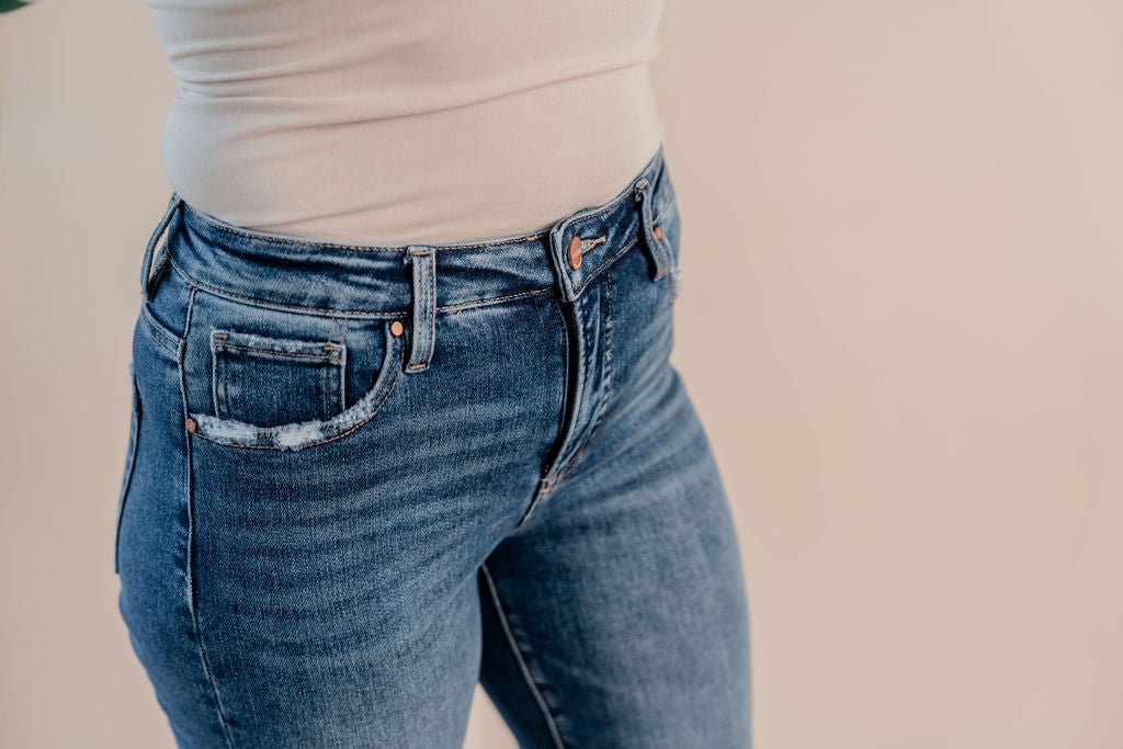 High Rise Ankle Straight Jeans - Mainstream Boutique