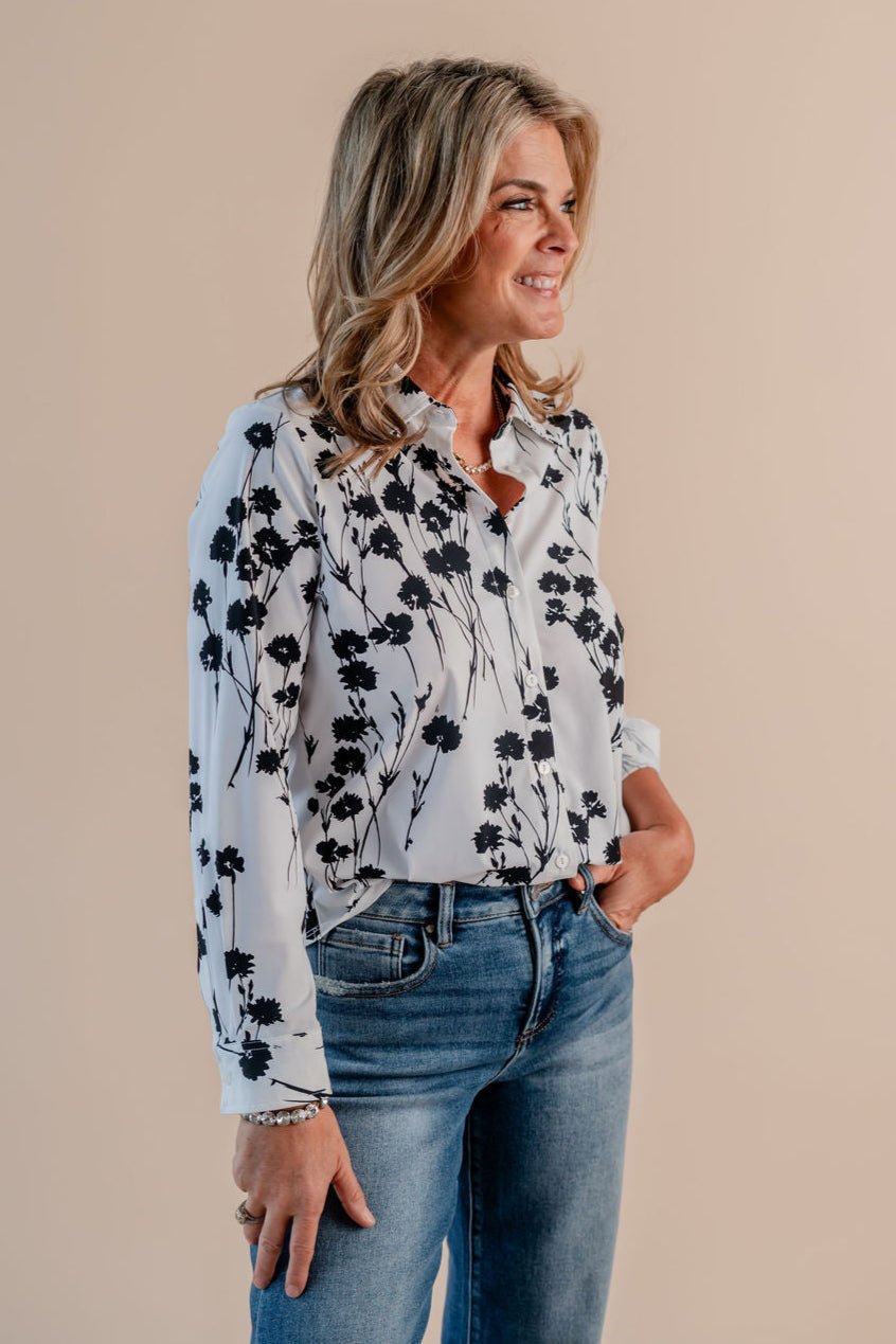 Long Sleeve Button Front Knit Shirt - Mainstream Boutique