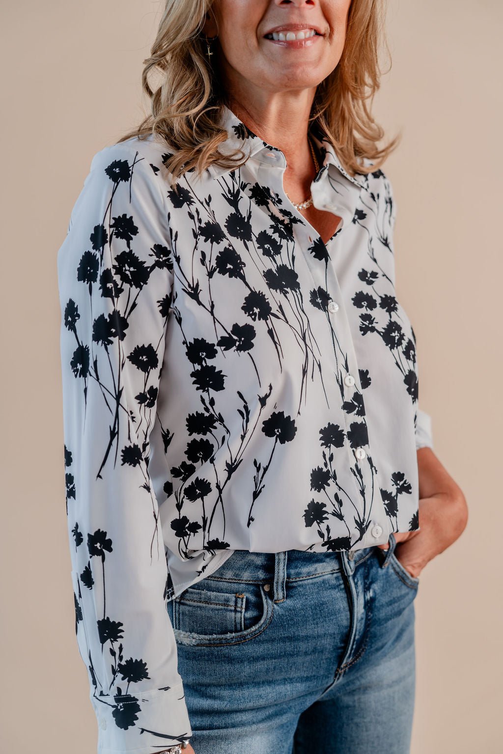 Long Sleeve Button Front Knit Shirt - Mainstream Boutique