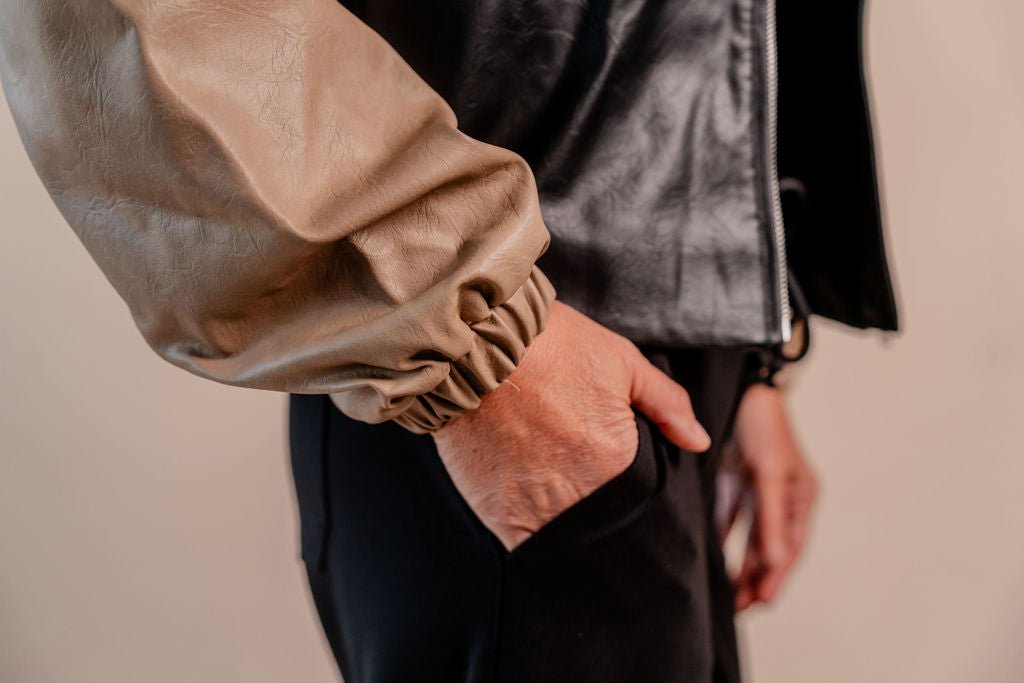 Black & Brown Bomber Jacket - Mainstream Boutique