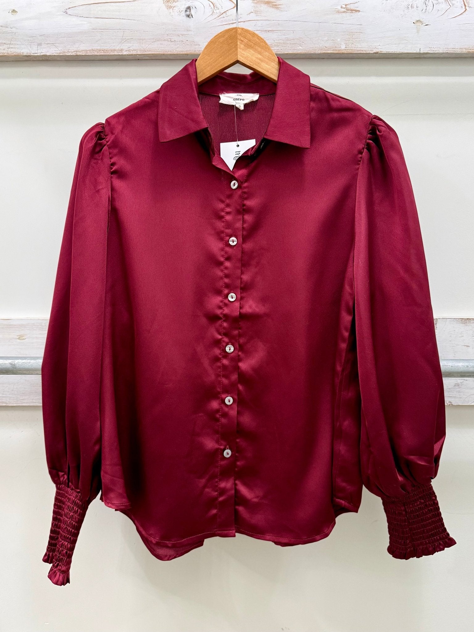 Silk Collar Button Down - Mainstream Boutique
