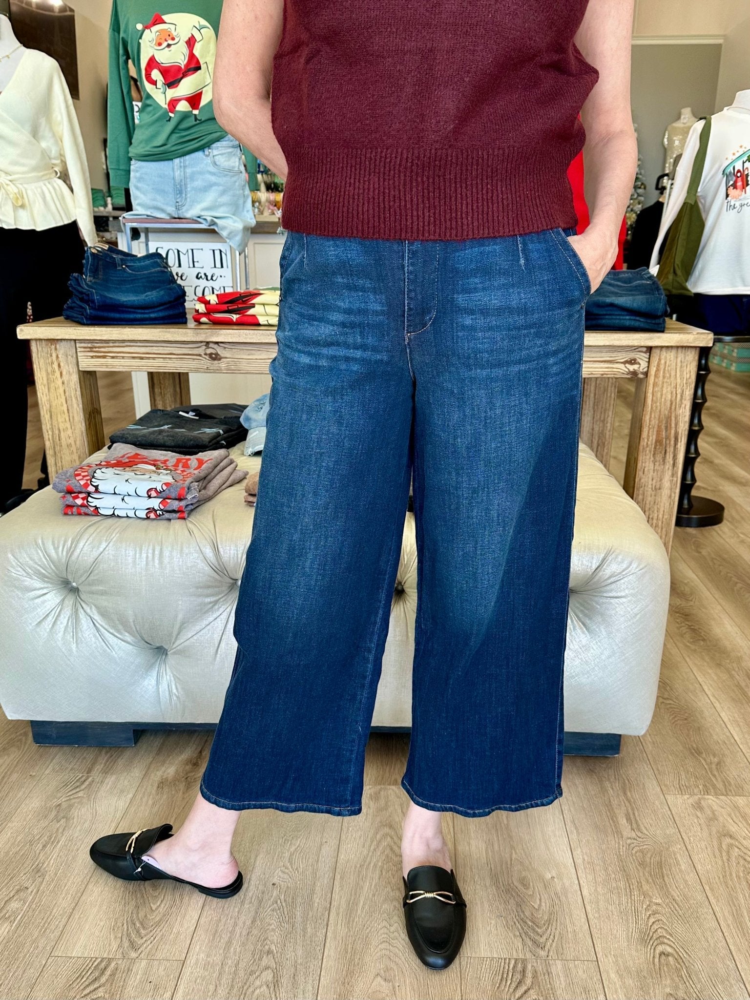 AB SOL WIDE LEG W/TULIP HEM DENIM - Mainstream Boutique