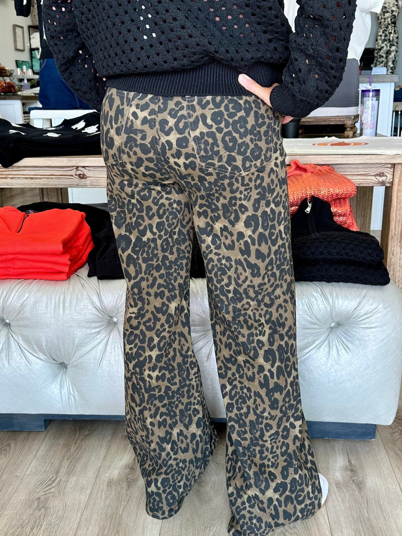 JUDY BLUE RETRO WIDE LEOPARD PRINT JEANS - Mainstream Boutique