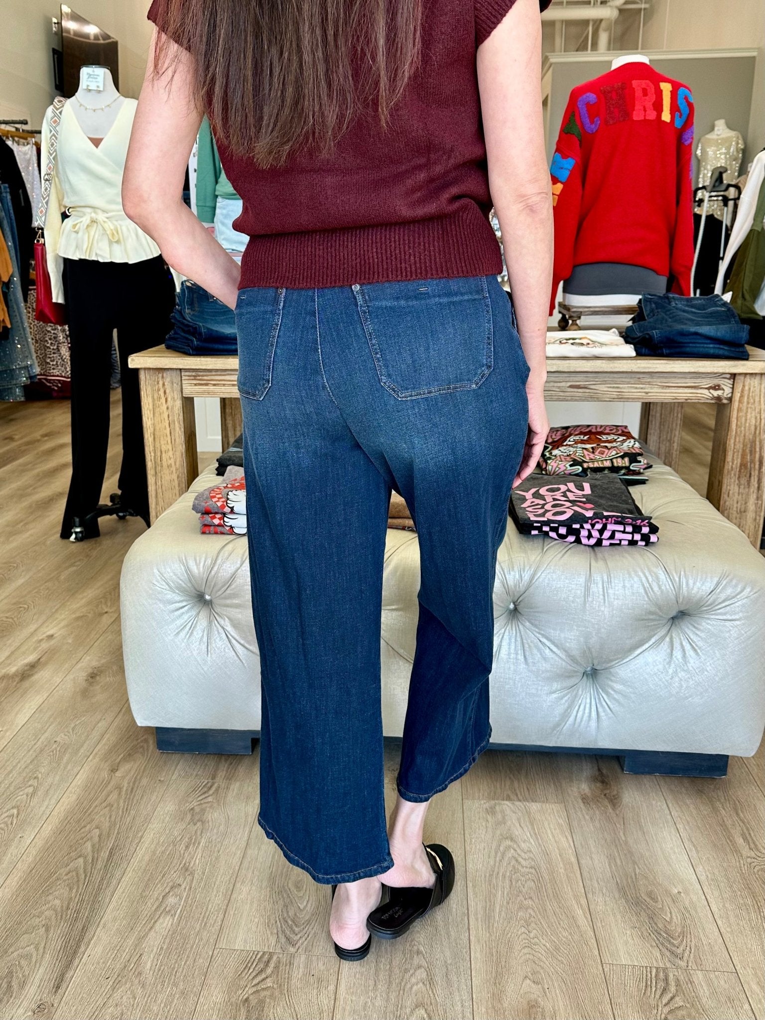 AB SOL WIDE LEG W/TULIP HEM DENIM - Mainstream Boutique