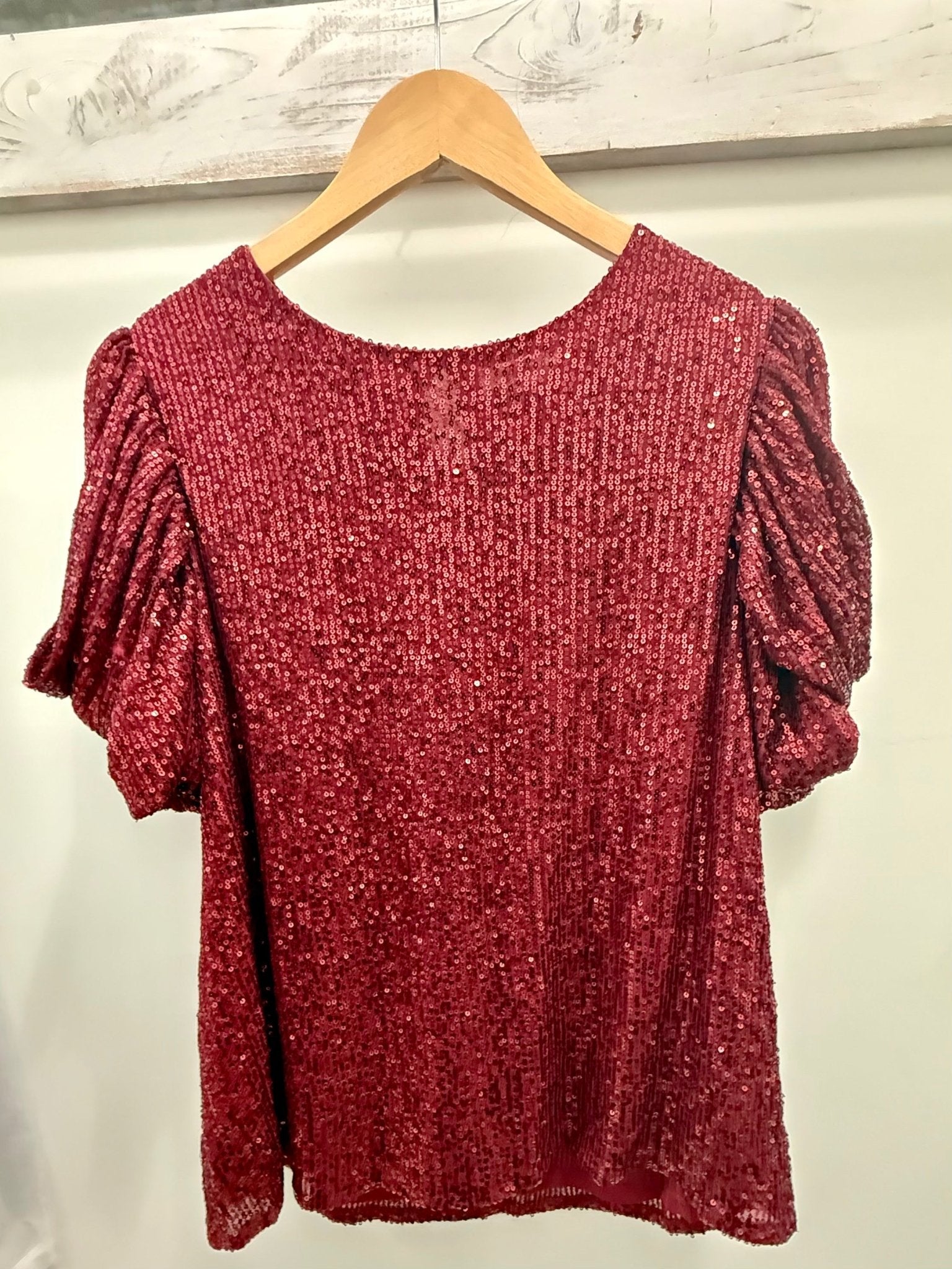 Puff Sleeve Sequin Top - Mainstream Boutique