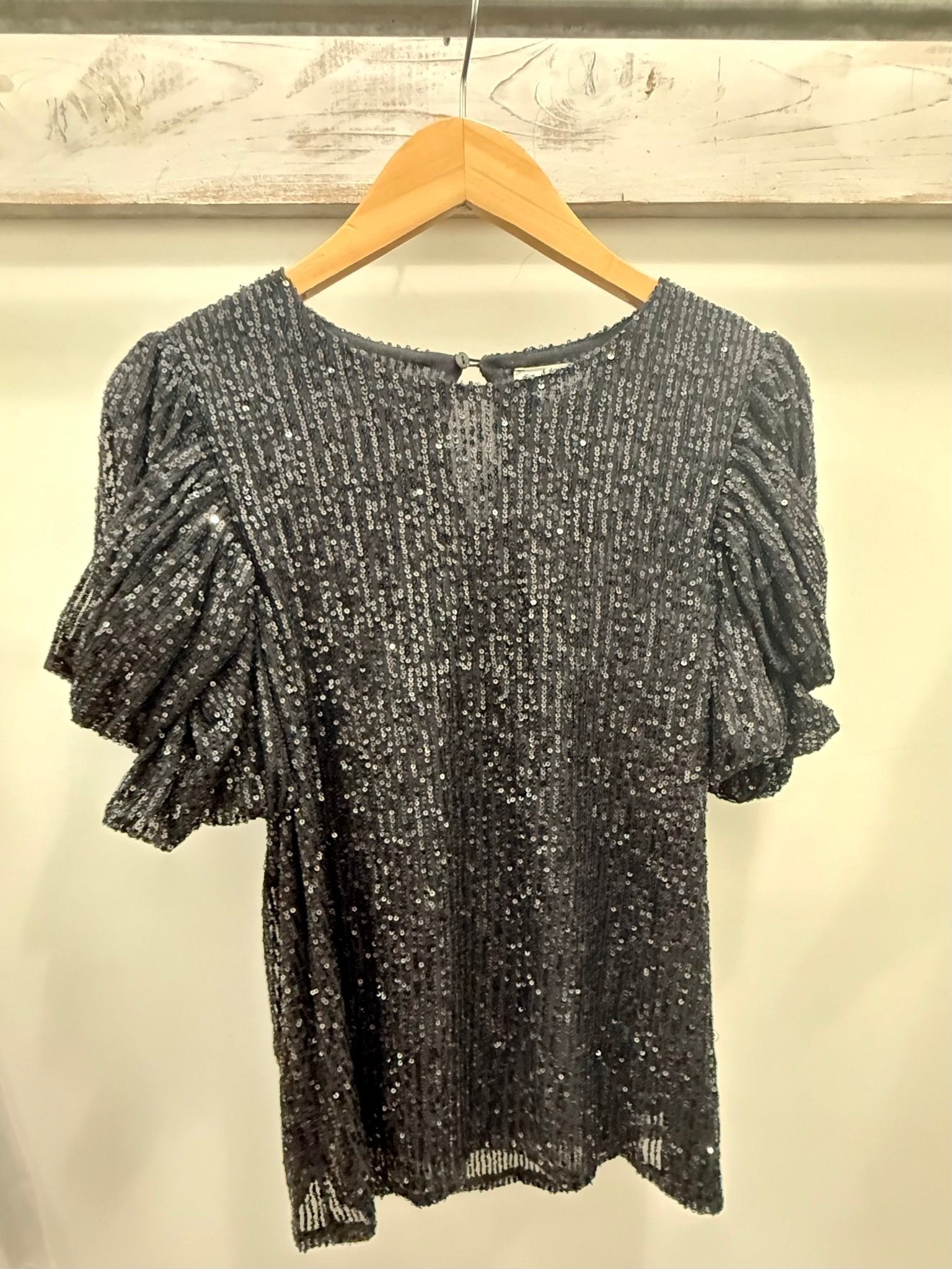 Puff Sleeve Sequin Top - Mainstream Boutique