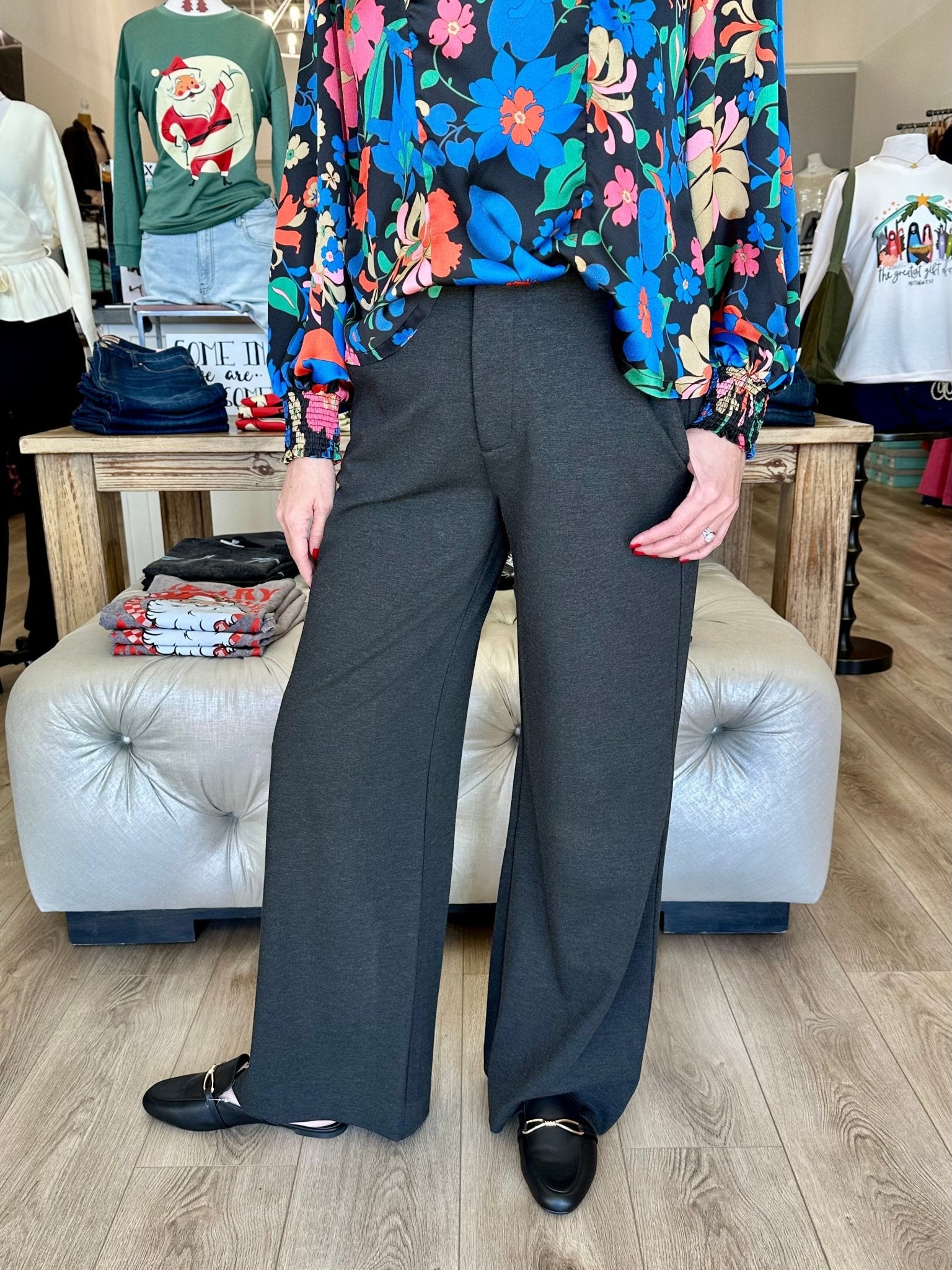 Meg - Wide Leg Pants W/Trouser - Mainstream Boutique