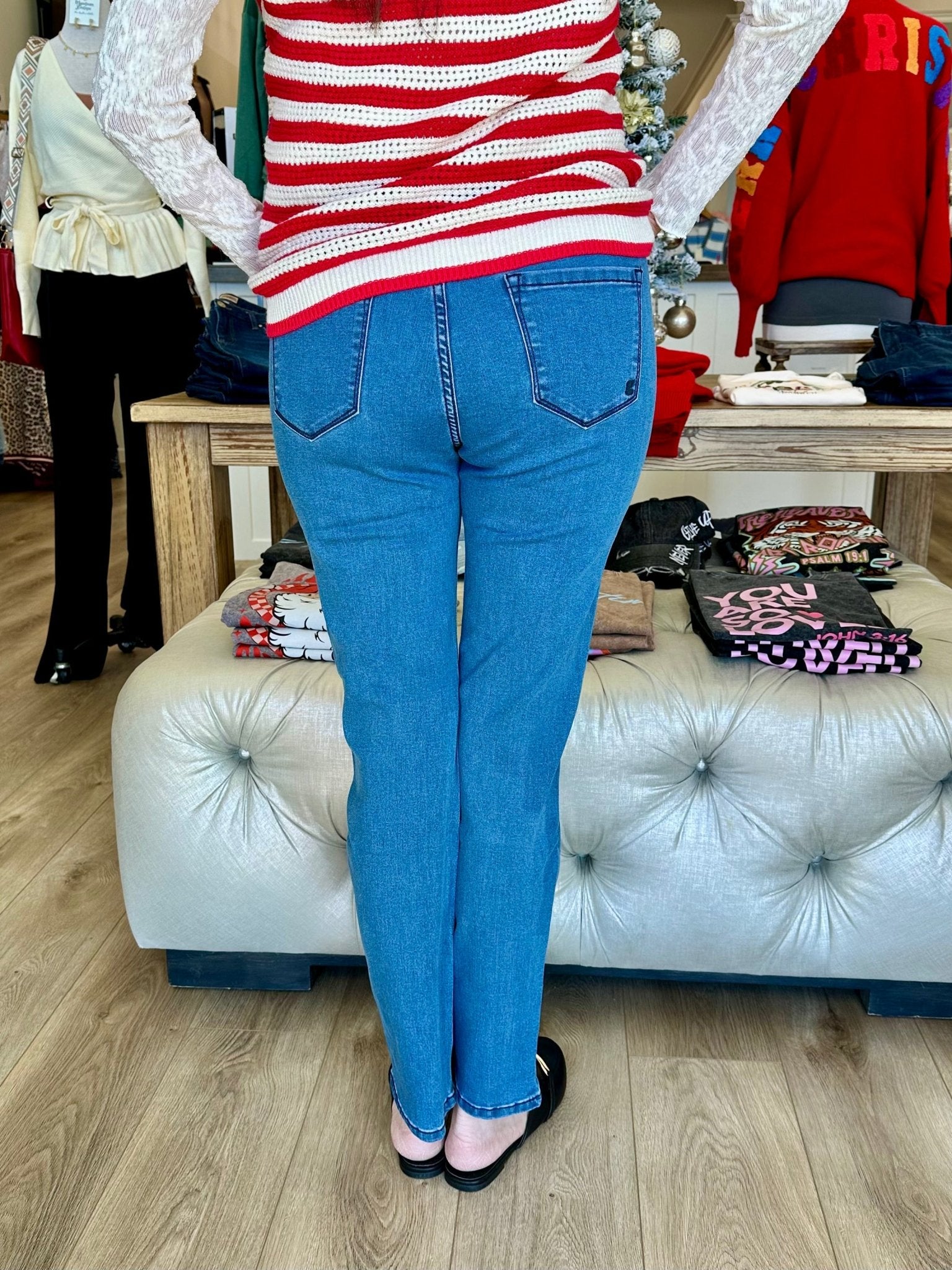 High Rise 5 Pockets Stretch Skinny Jeans - Mainstream Boutique