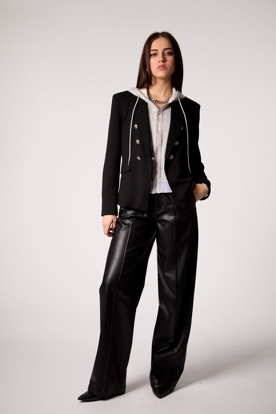 Blue Revival Helen Blazer W/ Removable Hoodie Insert - Black - Mainstream Boutique