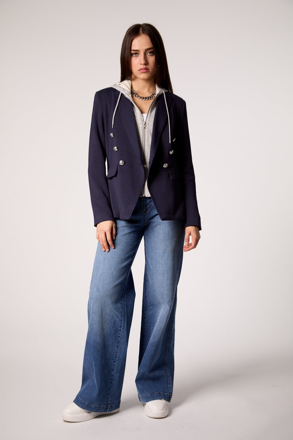 Blue Revival Helen Blazer W/ Removable Hoodie Insert - Navy - Mainstream Boutique