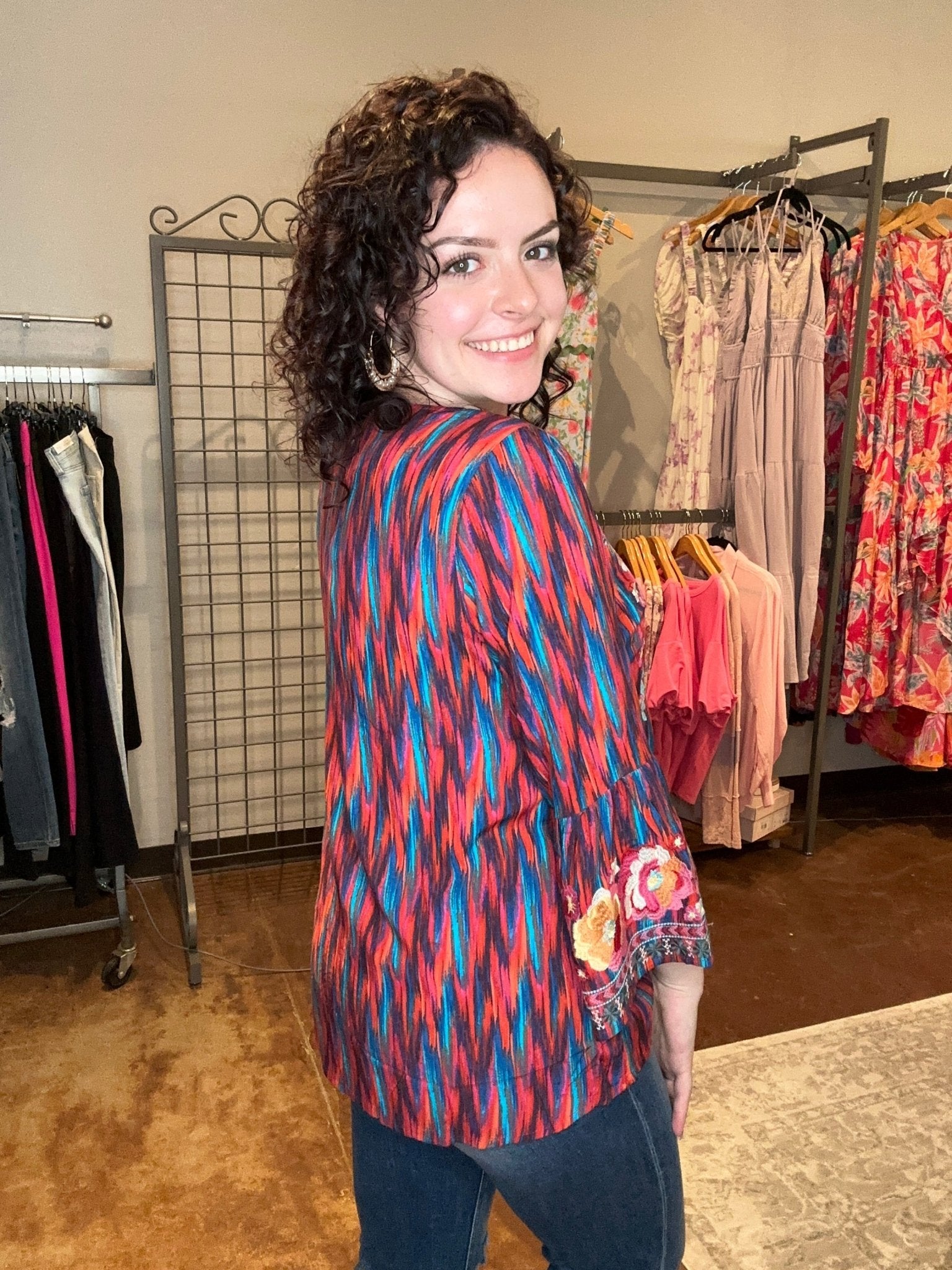 Embroidered Multi Color Top - Mainstream Boutique