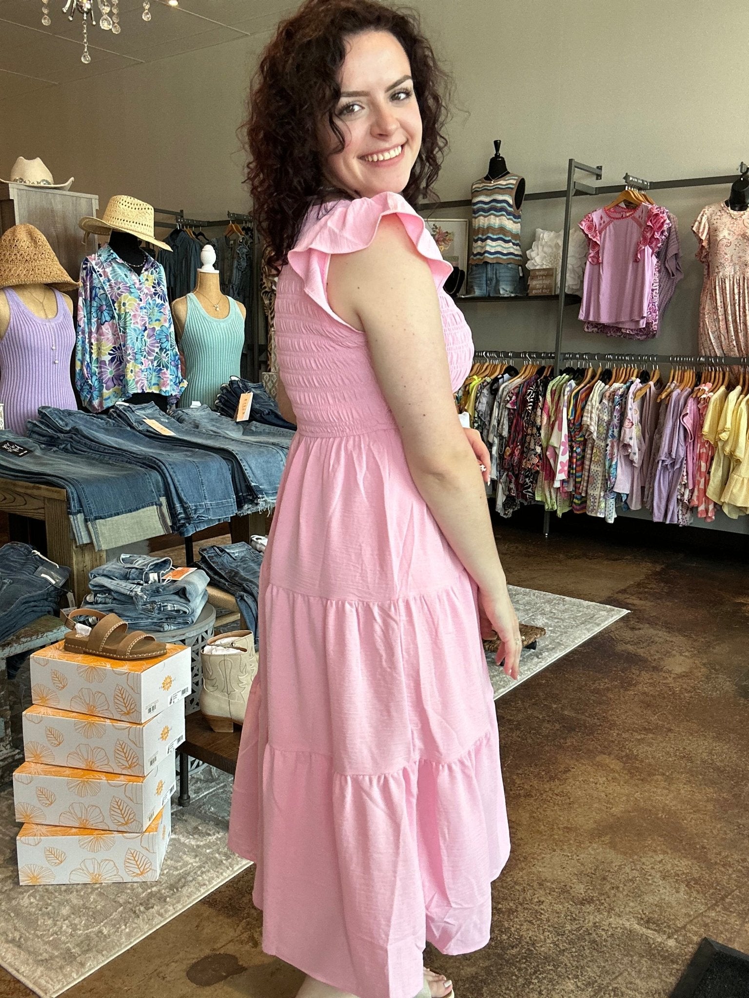Flutter Sleeve Maxi Dress - Mainstream Boutique