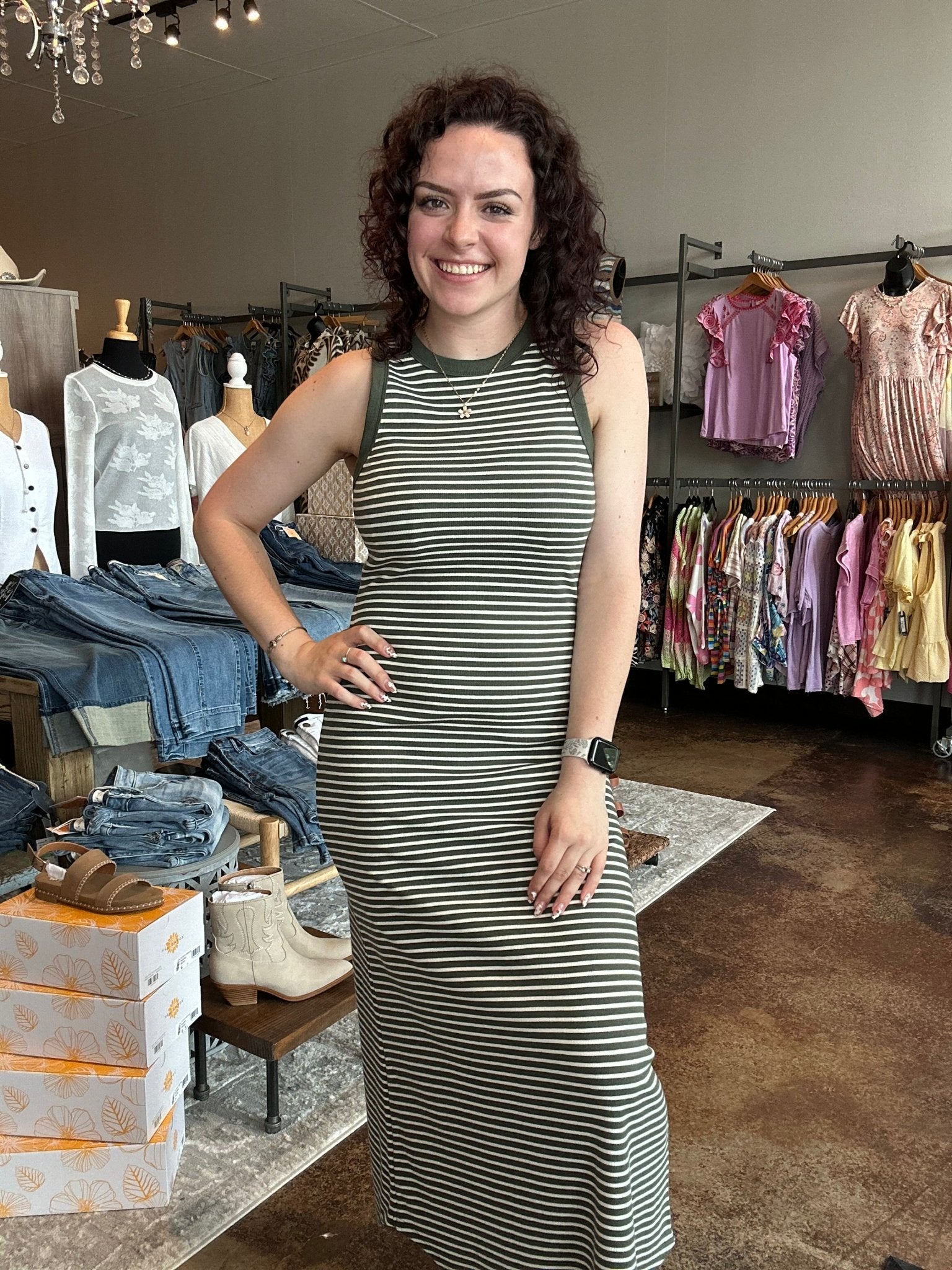 Goodwin Stripe Midi Dress - Mainstream Boutique