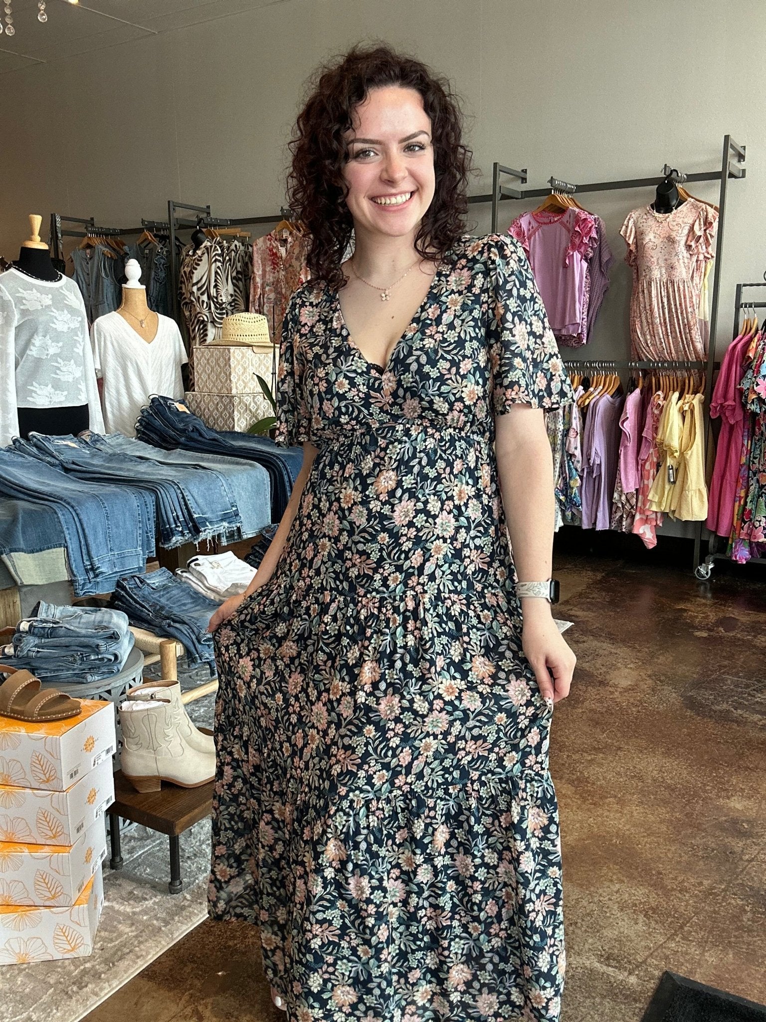 Kat Printed Midi Dress - Mainstream Boutique