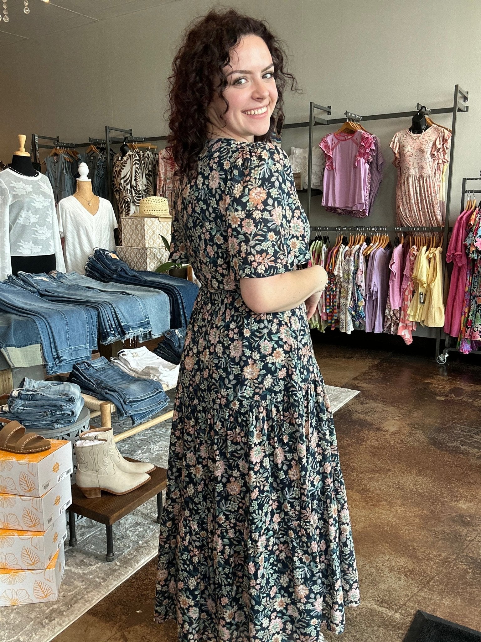 Kat Printed Midi Dress - Mainstream Boutique