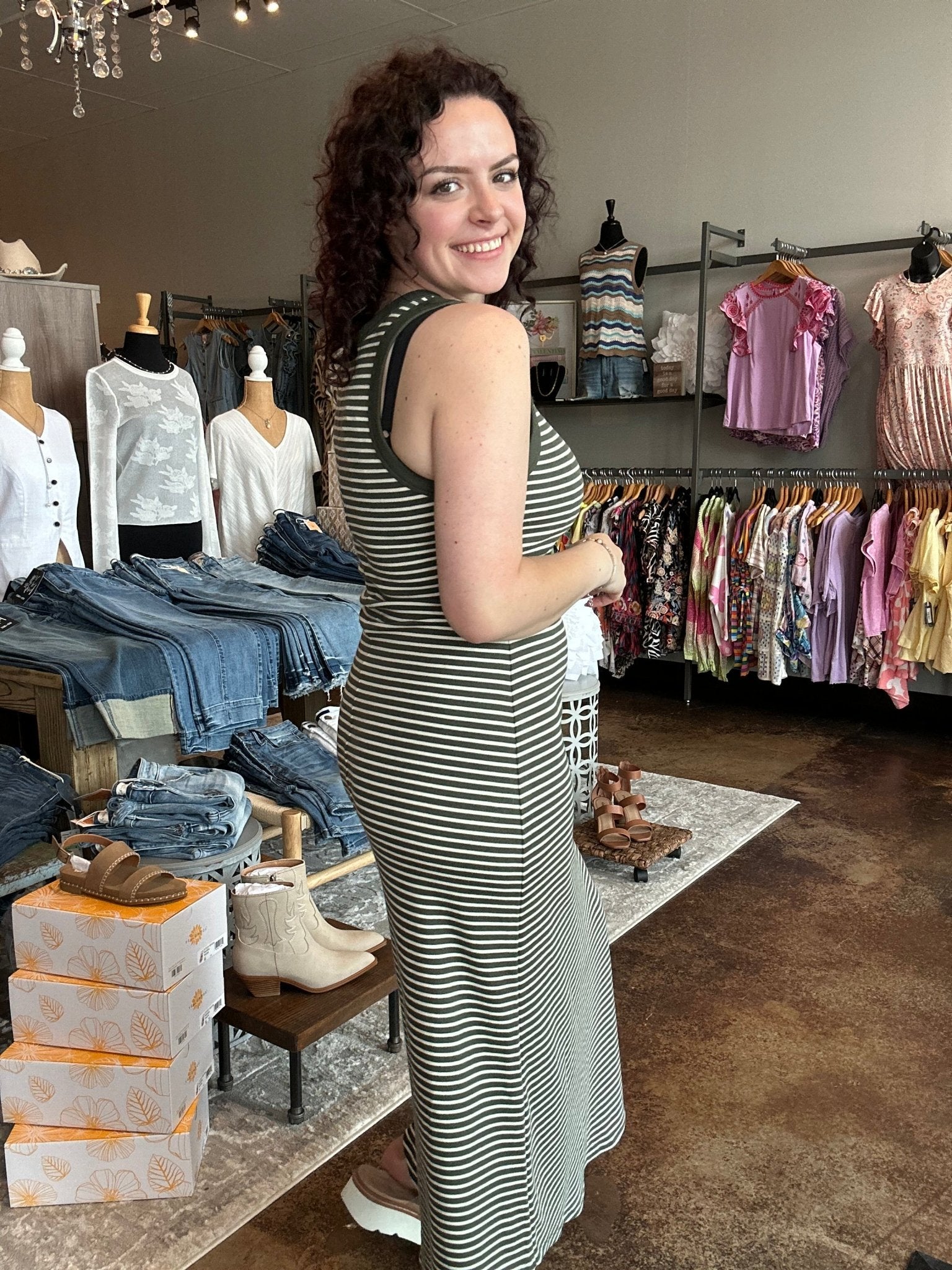 Goodwin Stripe Midi Dress - Mainstream Boutique