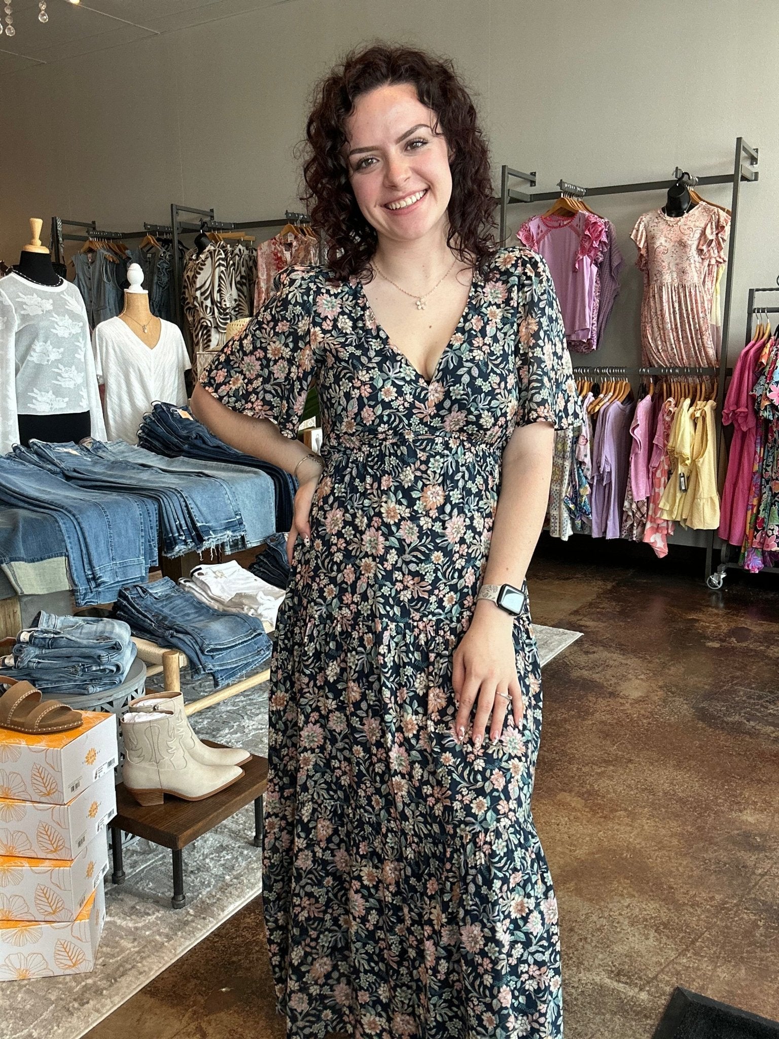 Kat Printed Midi Dress - Mainstream Boutique