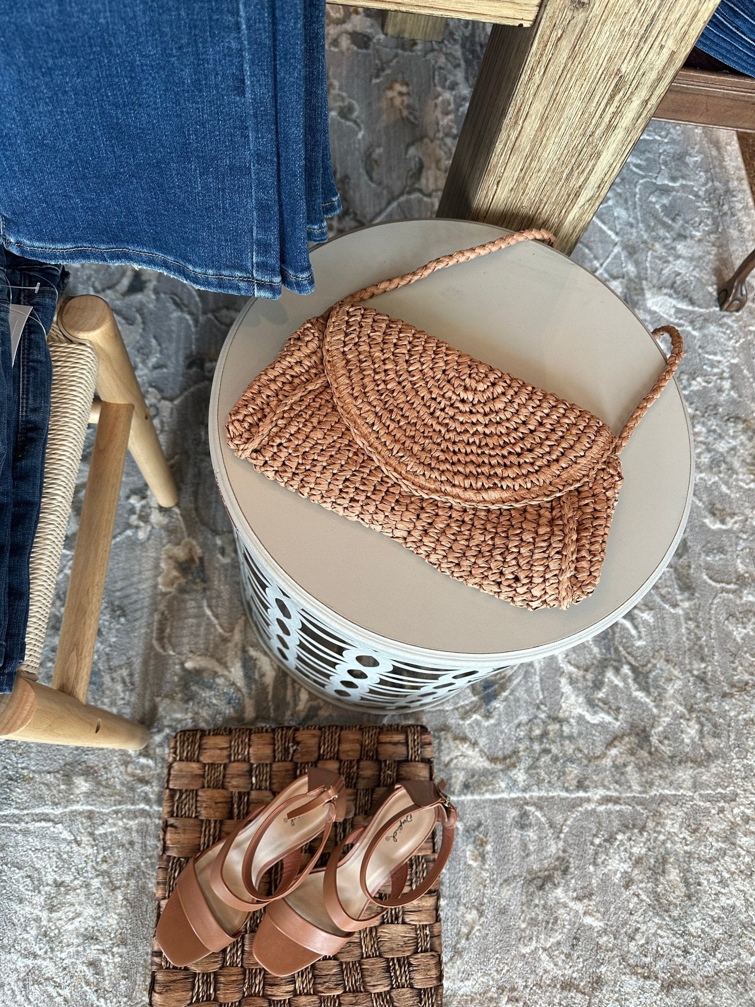 Sand Dollar Mini Straw Bag - Mainstream Boutique