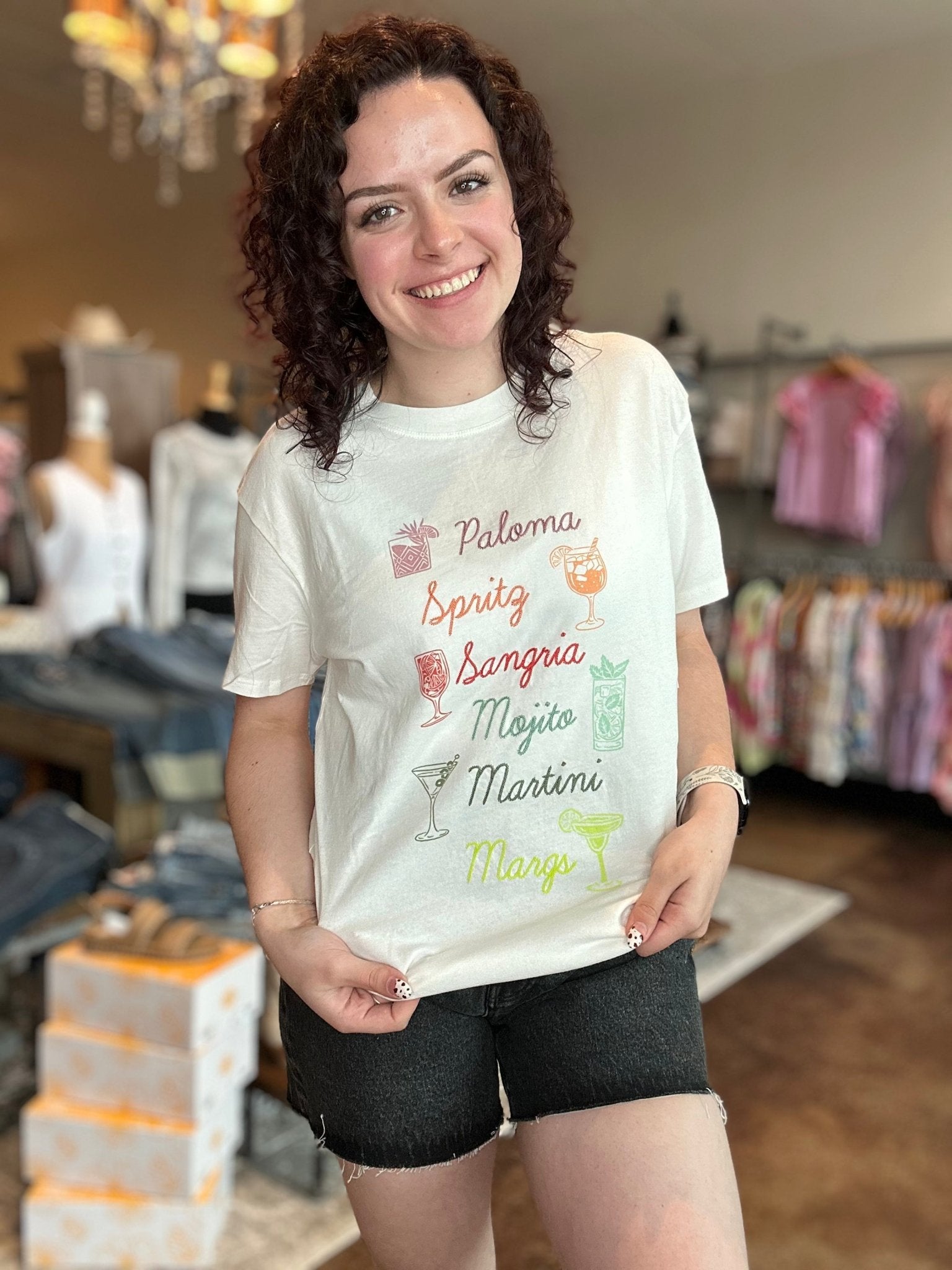Cocktails Boyfriend T-Shirt - Mainstream Boutique