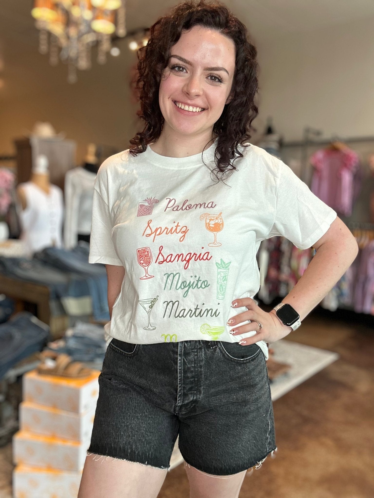 Cocktails Boyfriend T-Shirt - Mainstream Boutique