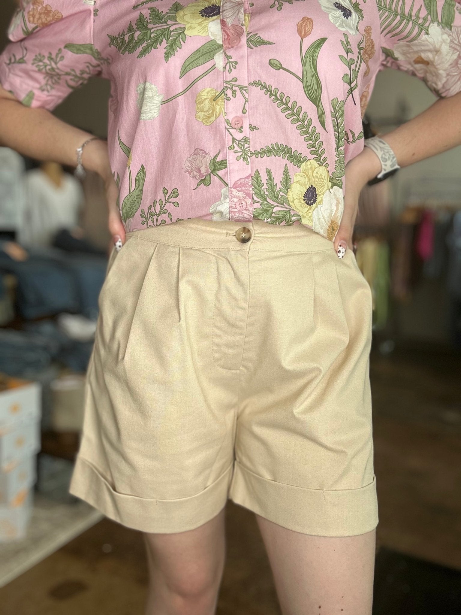 High Waist Pleated Shorts - Mainstream Boutique