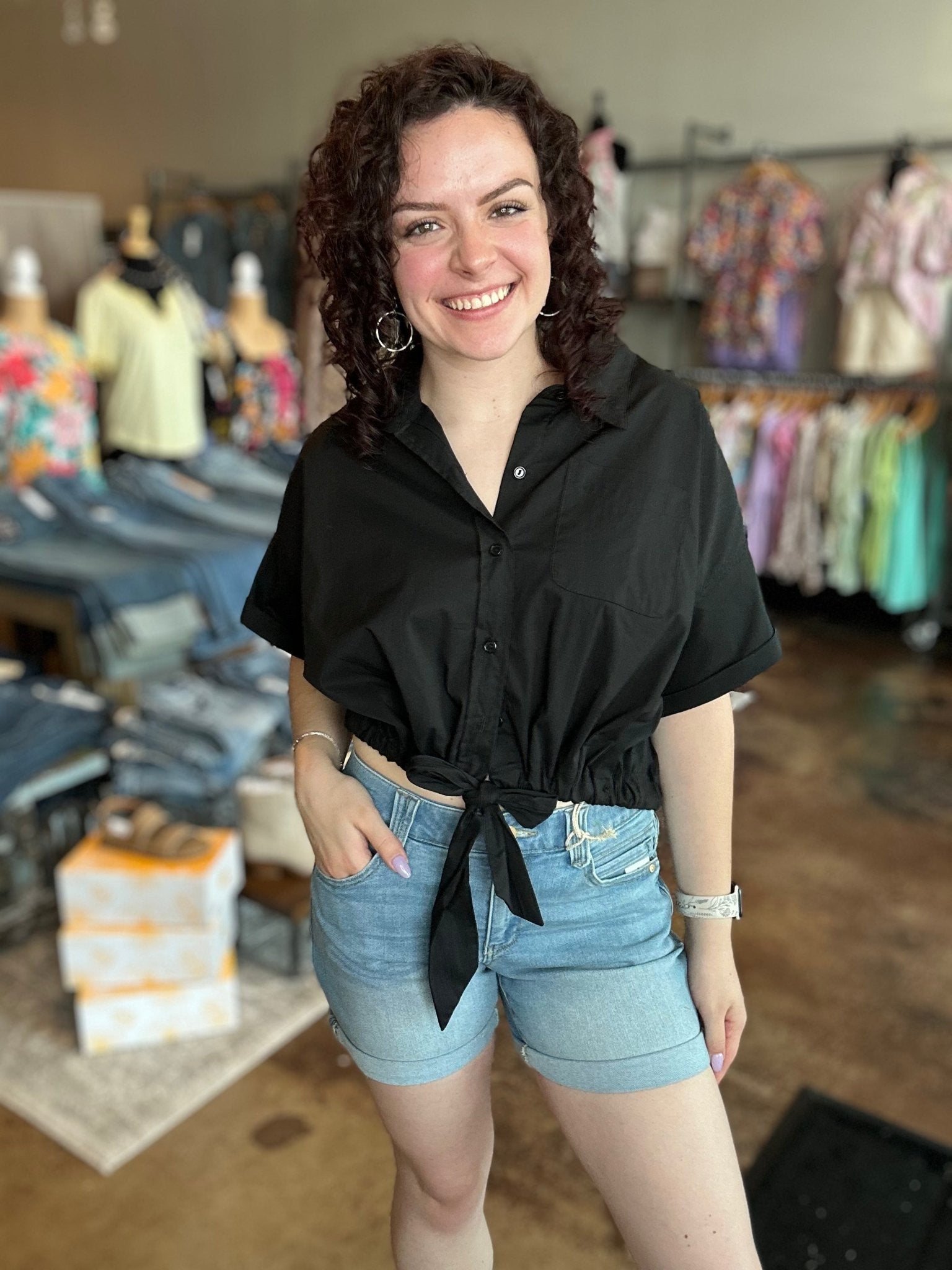 Mid - Rise Slimming Shorts - Mainstream Boutique