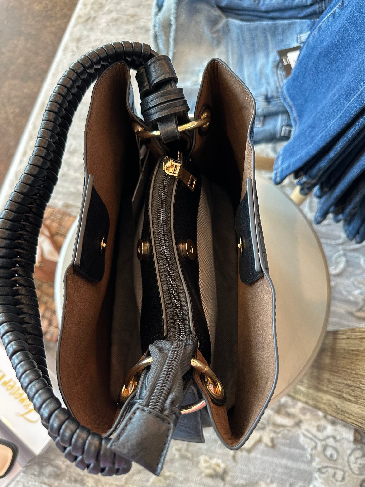 Croc Embossed Vegan Leather Hobo Bag - Mainstream Boutique