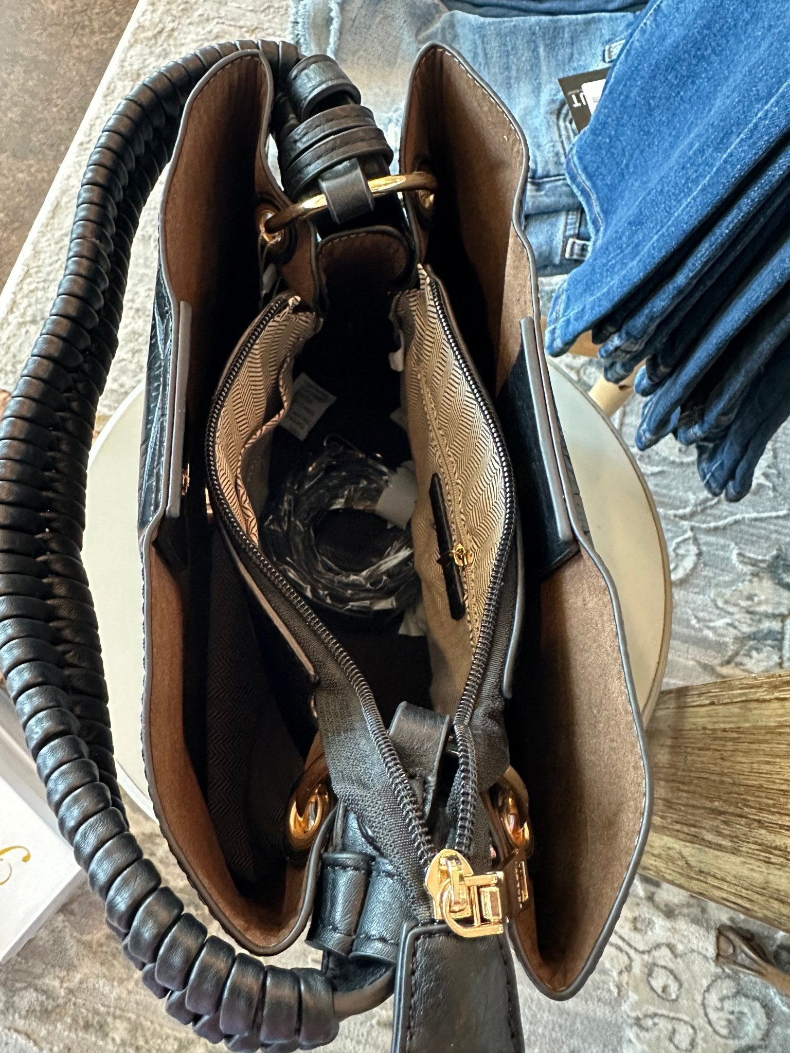 Croc Embossed Vegan Leather Hobo Bag - Mainstream Boutique