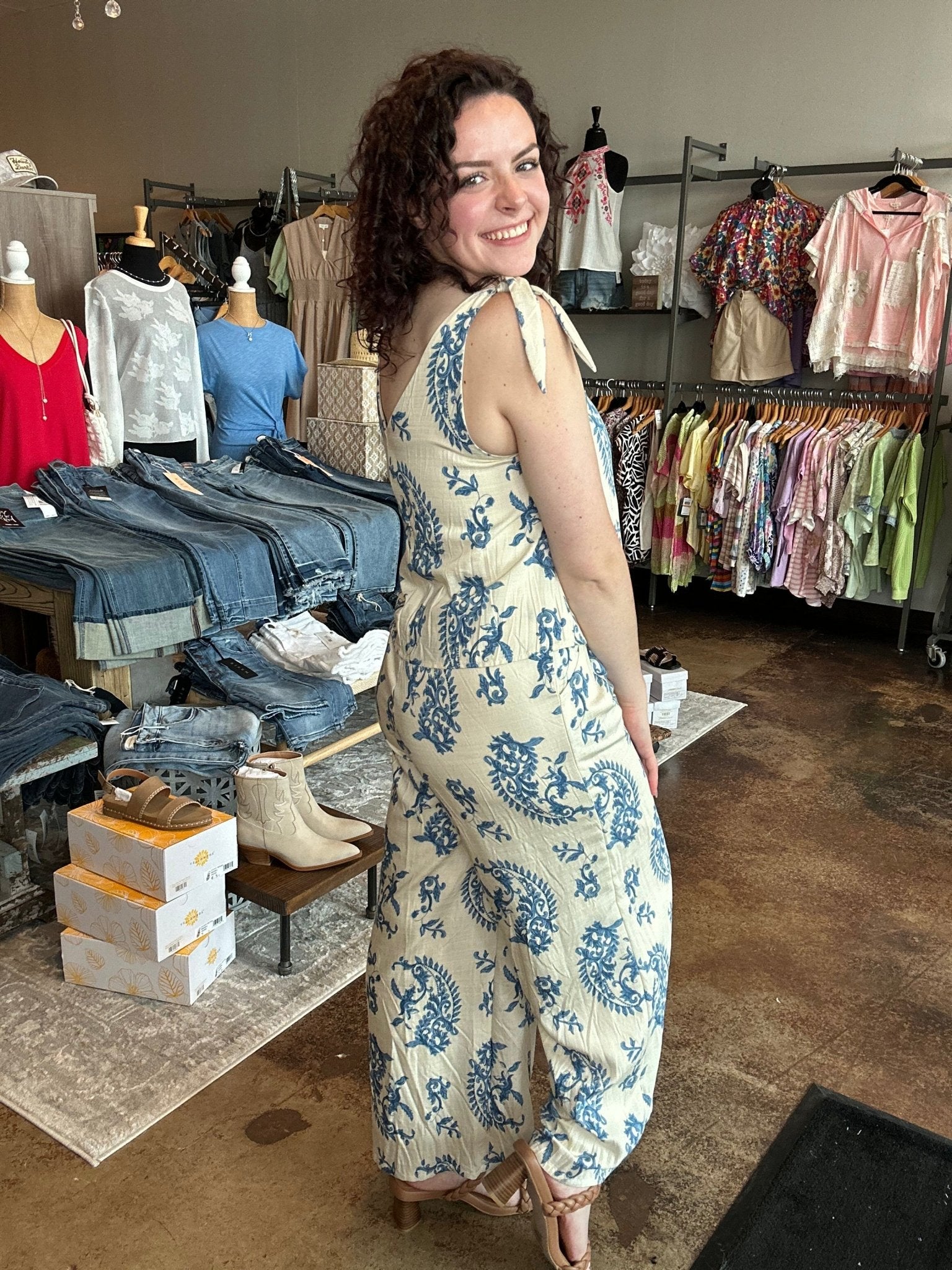 Floral Set Illusion Jumpsuit - Mainstream Boutique