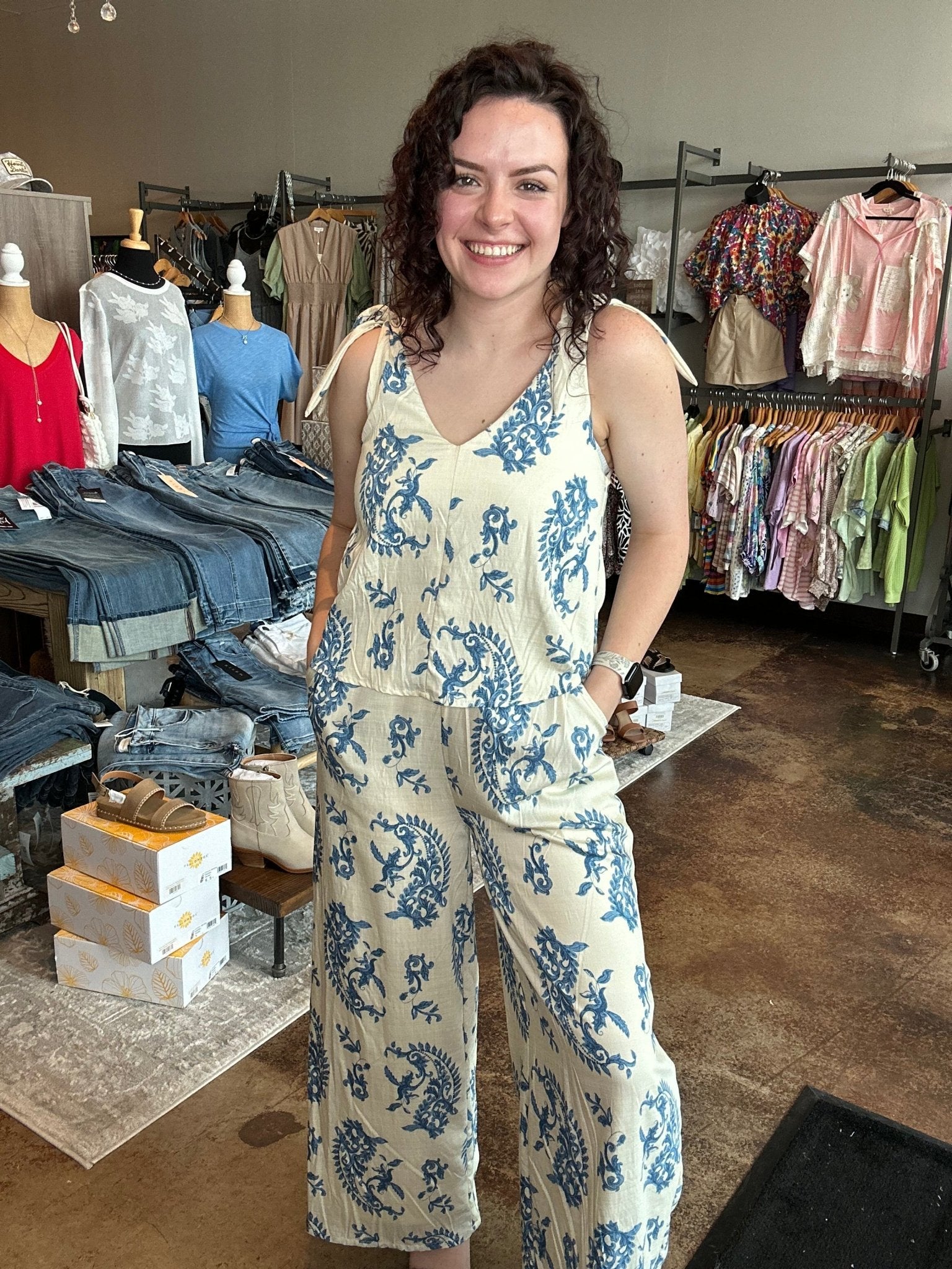 Floral Set Illusion Jumpsuit - Mainstream Boutique