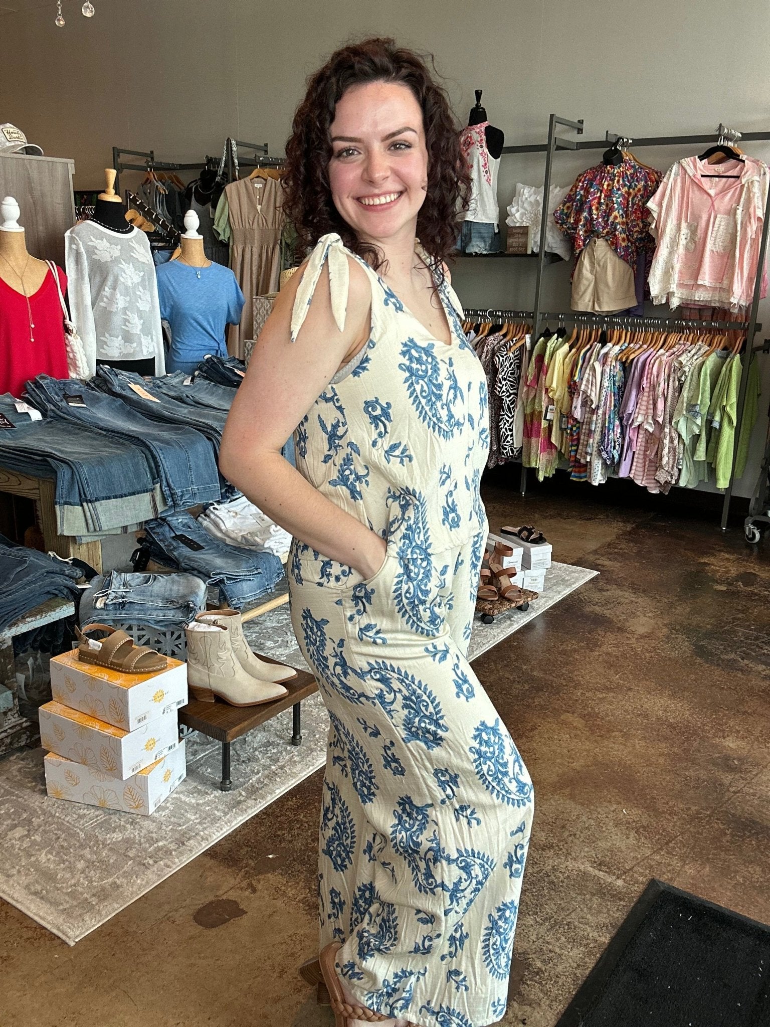 Floral Set Illusion Jumpsuit - Mainstream Boutique