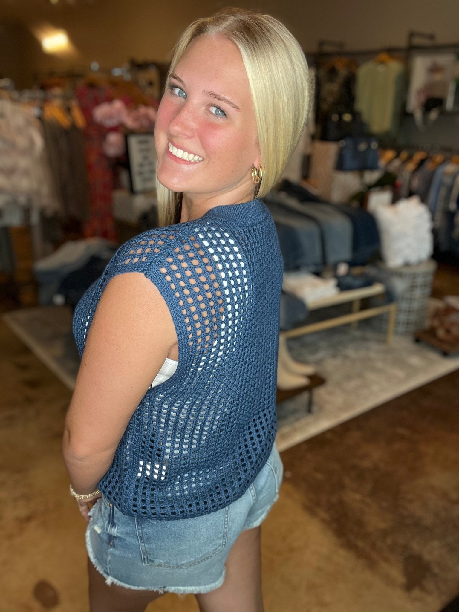 Button Front Sweater Vest - Mainstream Boutique