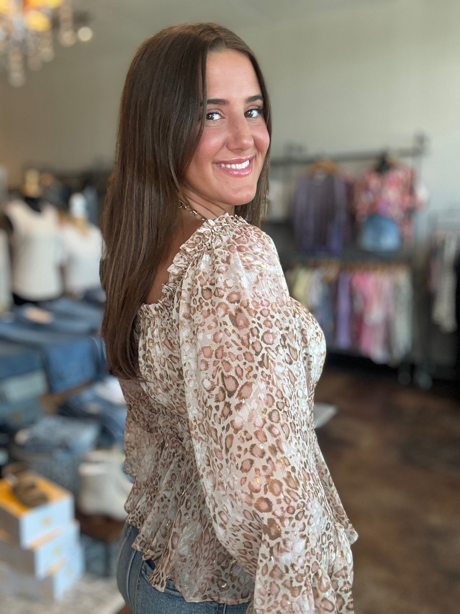 Off Shoulder Leopard Top - Mainstream Boutique