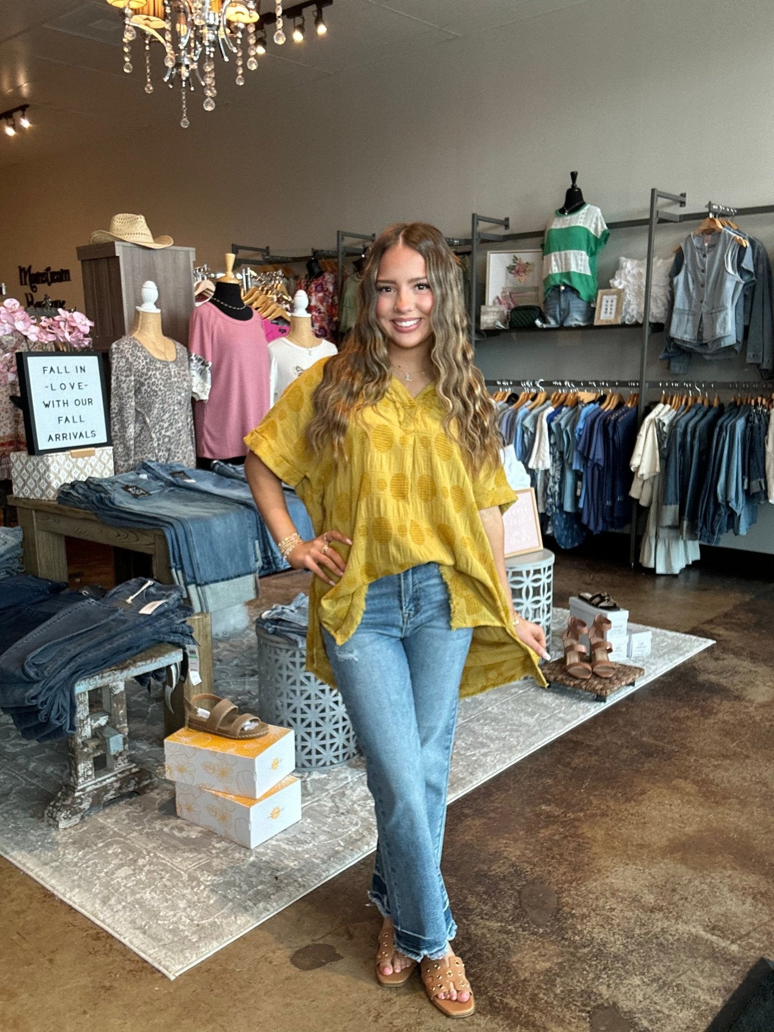 V - Neck Textured Raw Edge Top - Mainstream Boutique