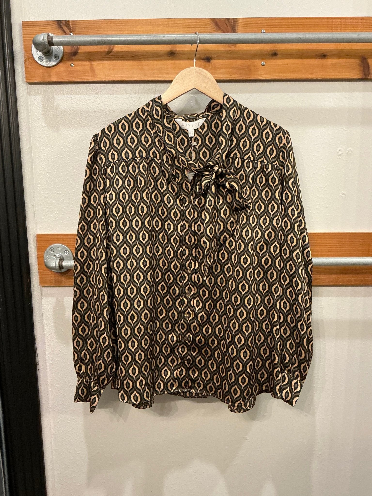 Tie Neck Button Up Blouse - Mainstream Boutique
