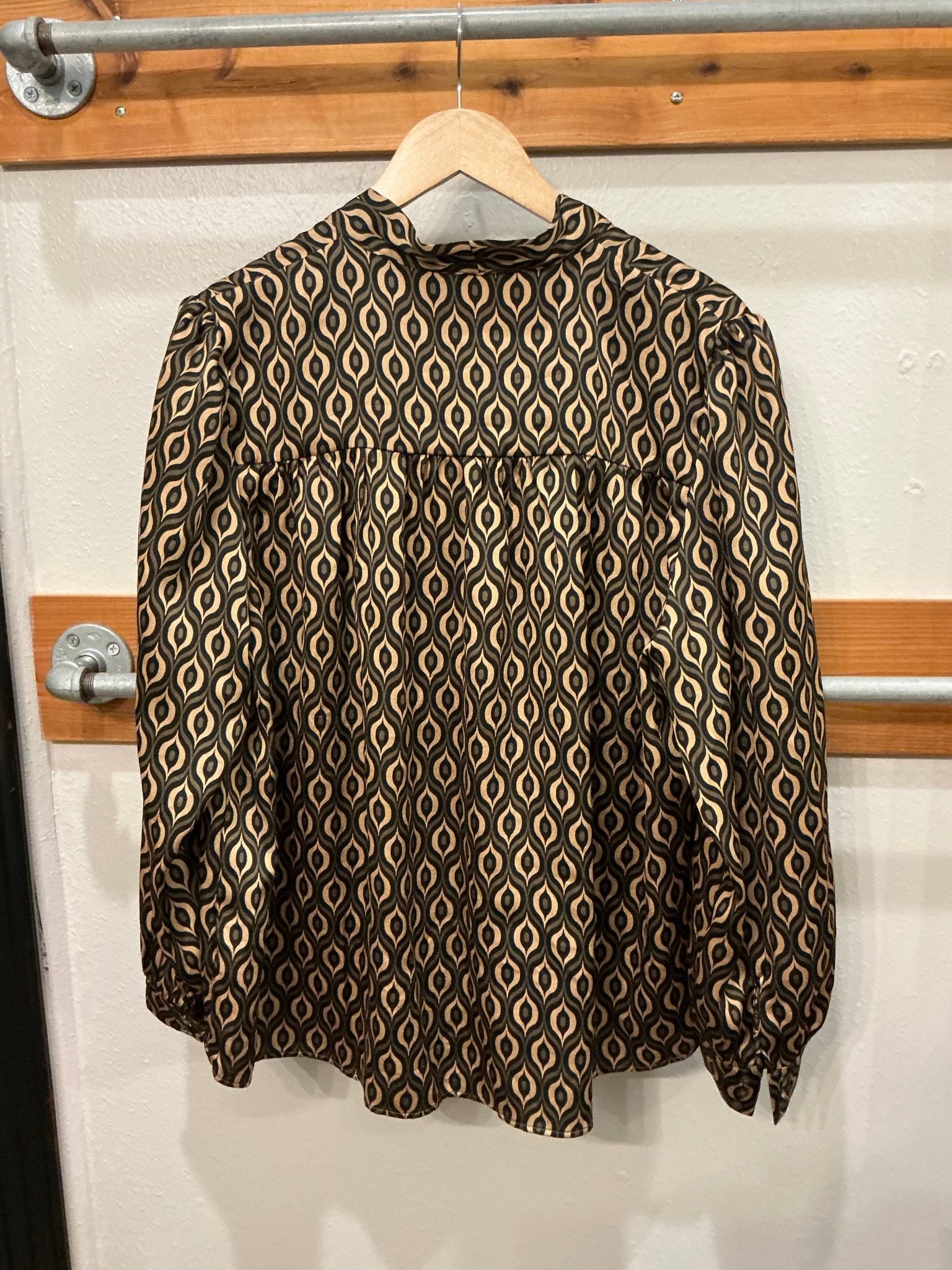 Tie Neck Button Up Blouse - Mainstream Boutique